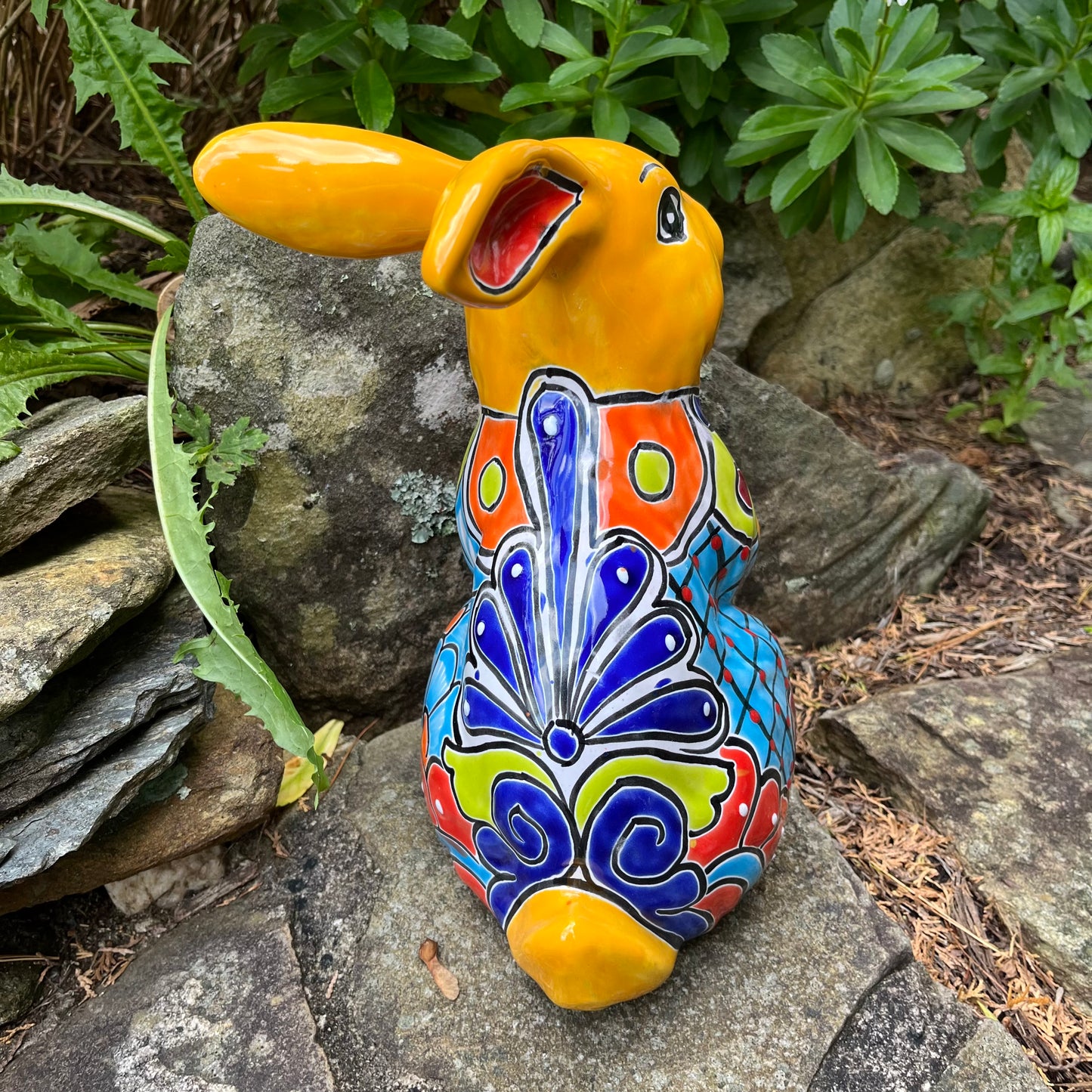 Mexican Talavera Bunny rabbit back