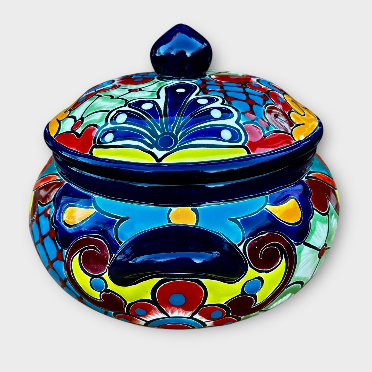 Mexican Talavera soup tureen side