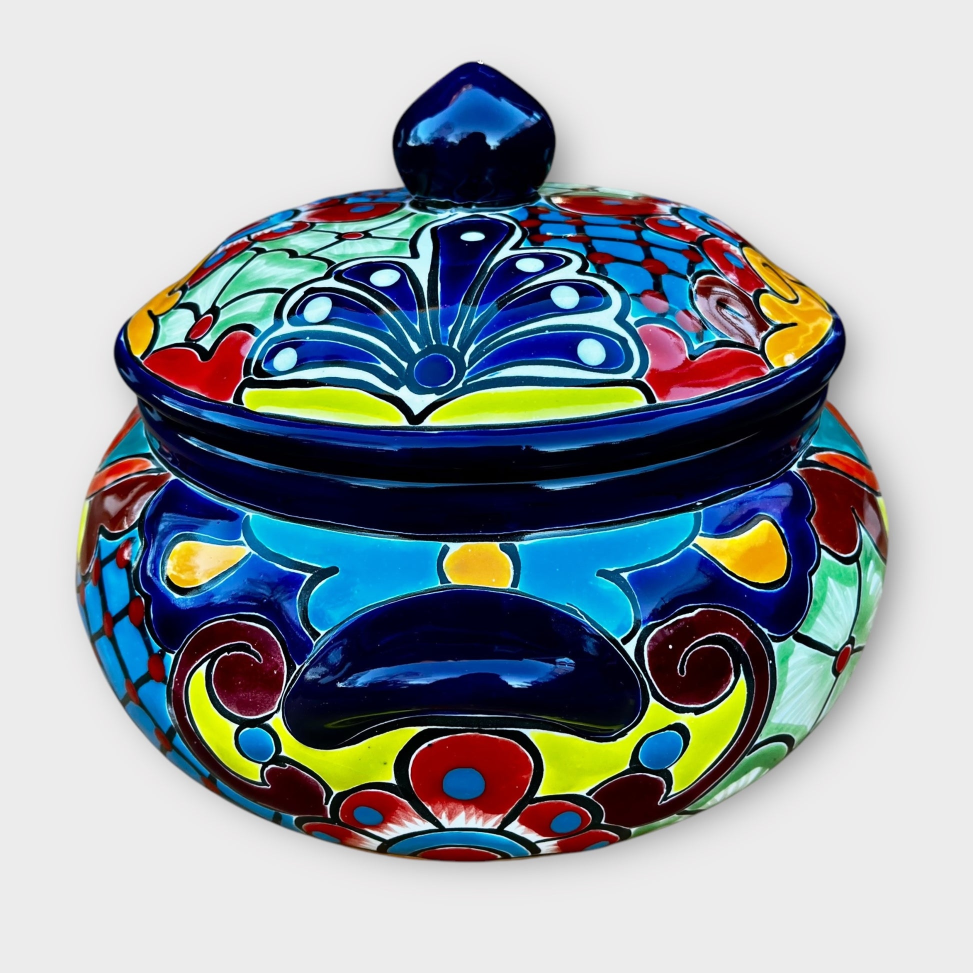 Mexican Talavera soup tureen side