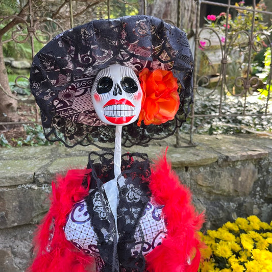 Paper Mache Mexican Catrina Doll Face