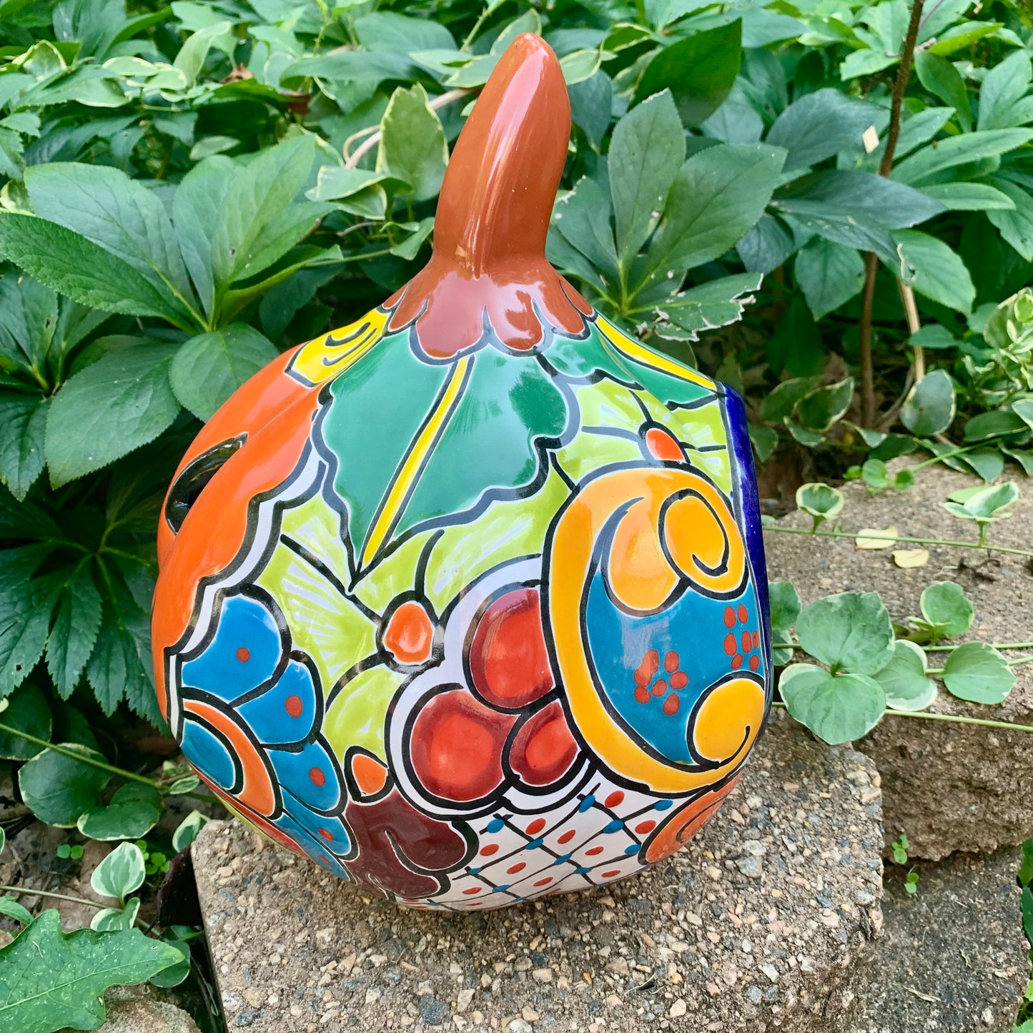 Mexican Talavera pumpkin JOL left side