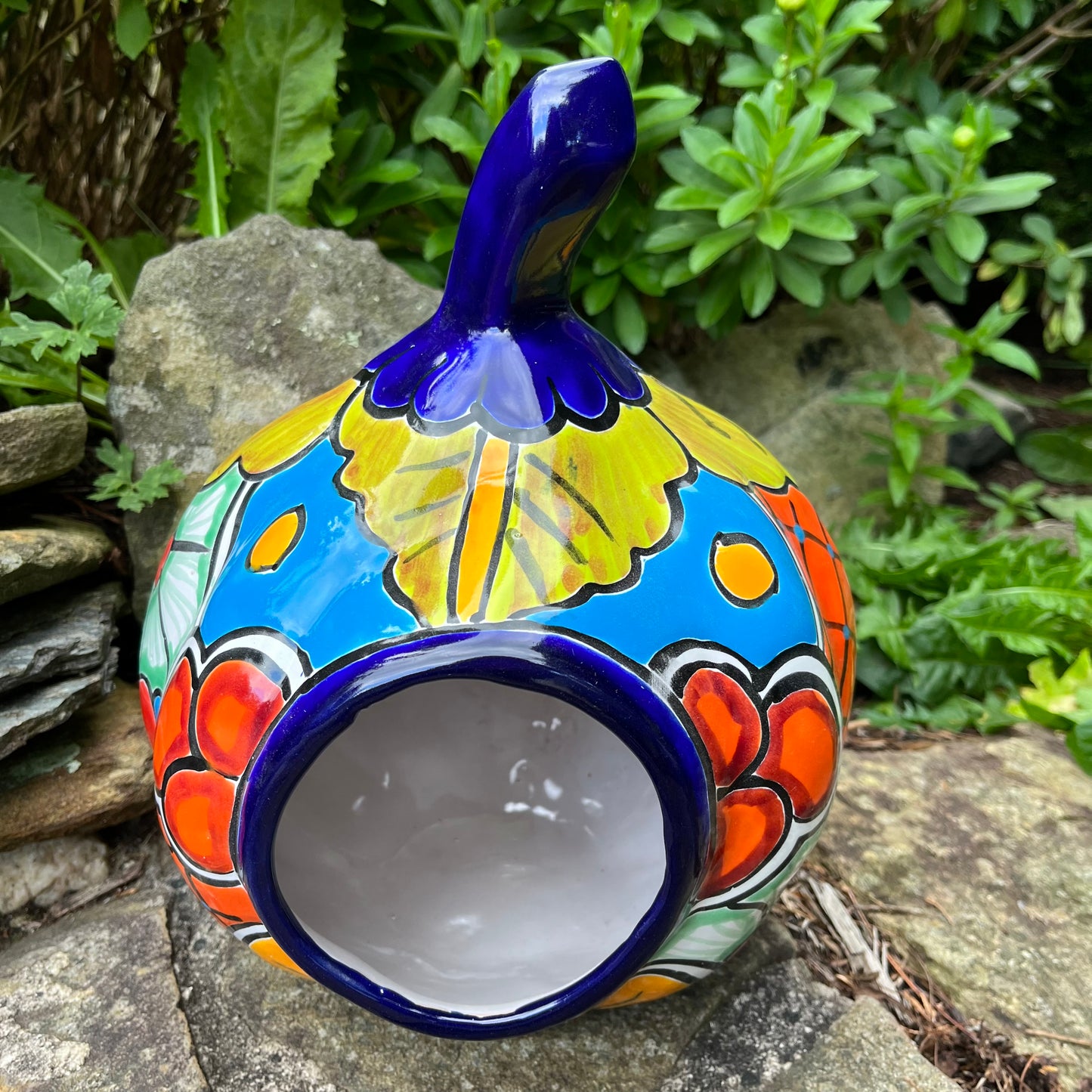 Mexican Talavera pumpkin grande back