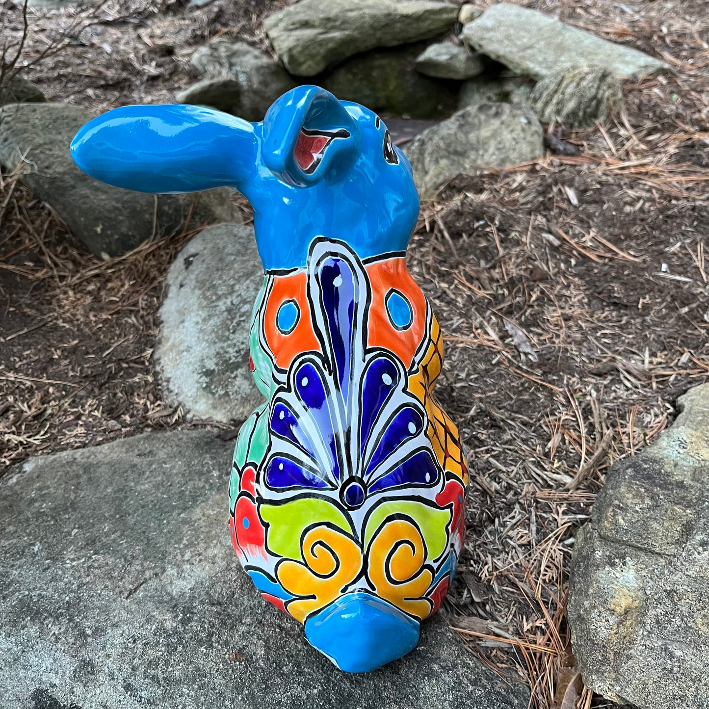 Mexican Talavera Bunny Rabbit Back