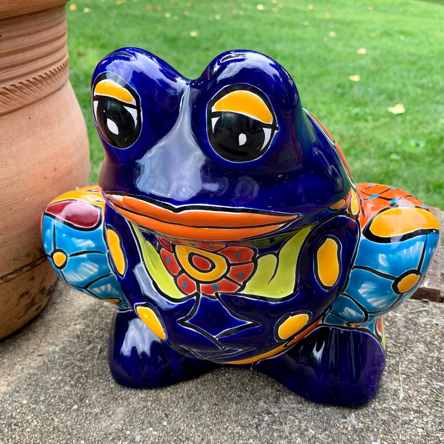 Talavera frog planting pot