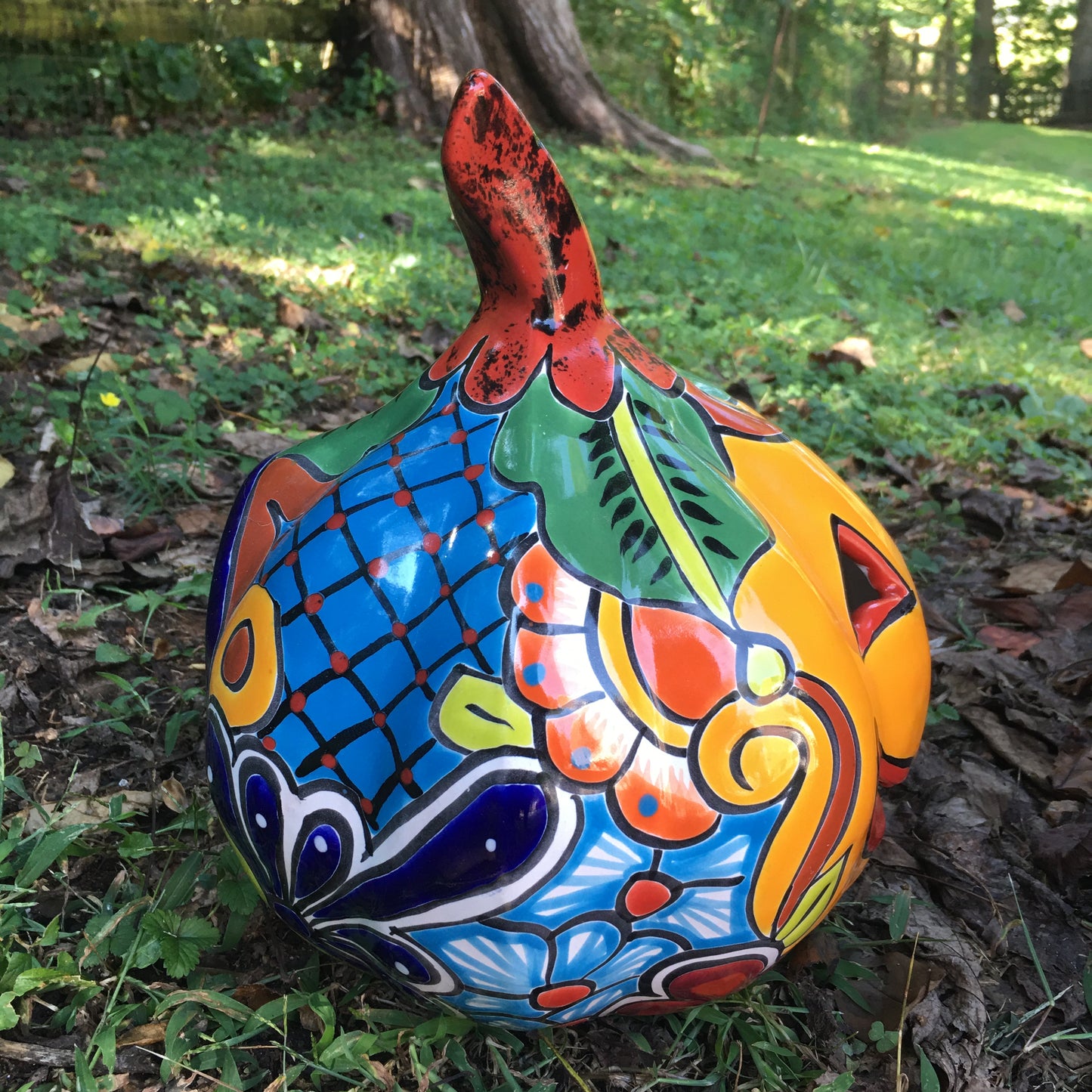 Talavera pumpkin large left side