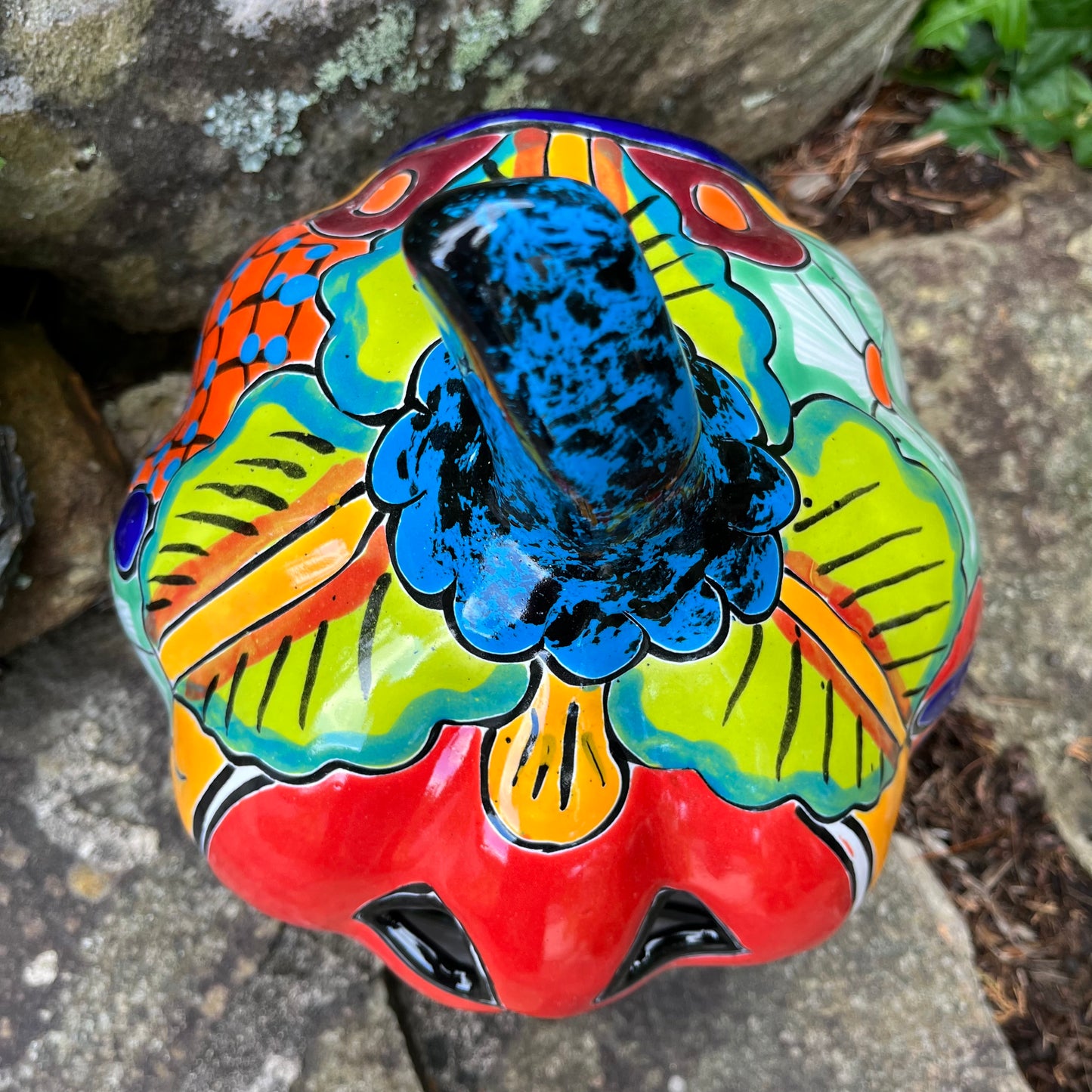 Mexican Talavera pumpkin grande top