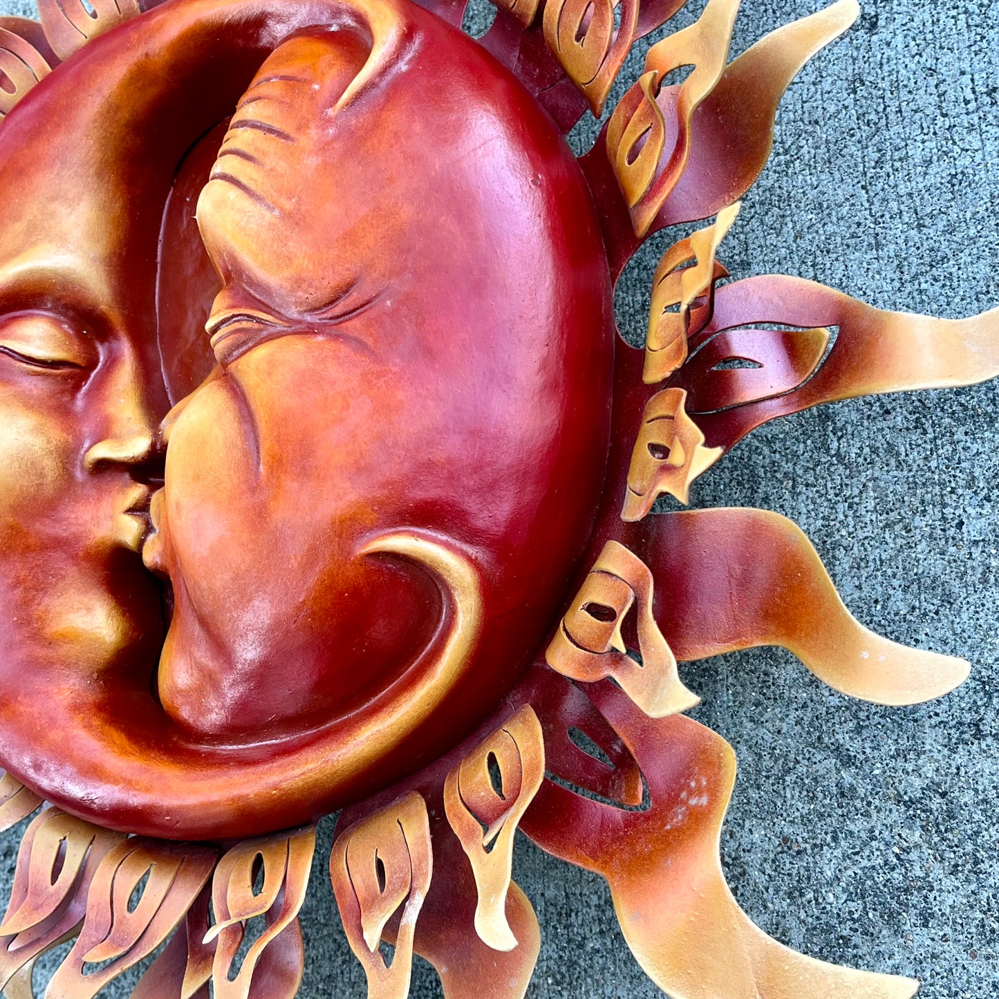 Kissing Sun and Moon Sculpture Right Side
