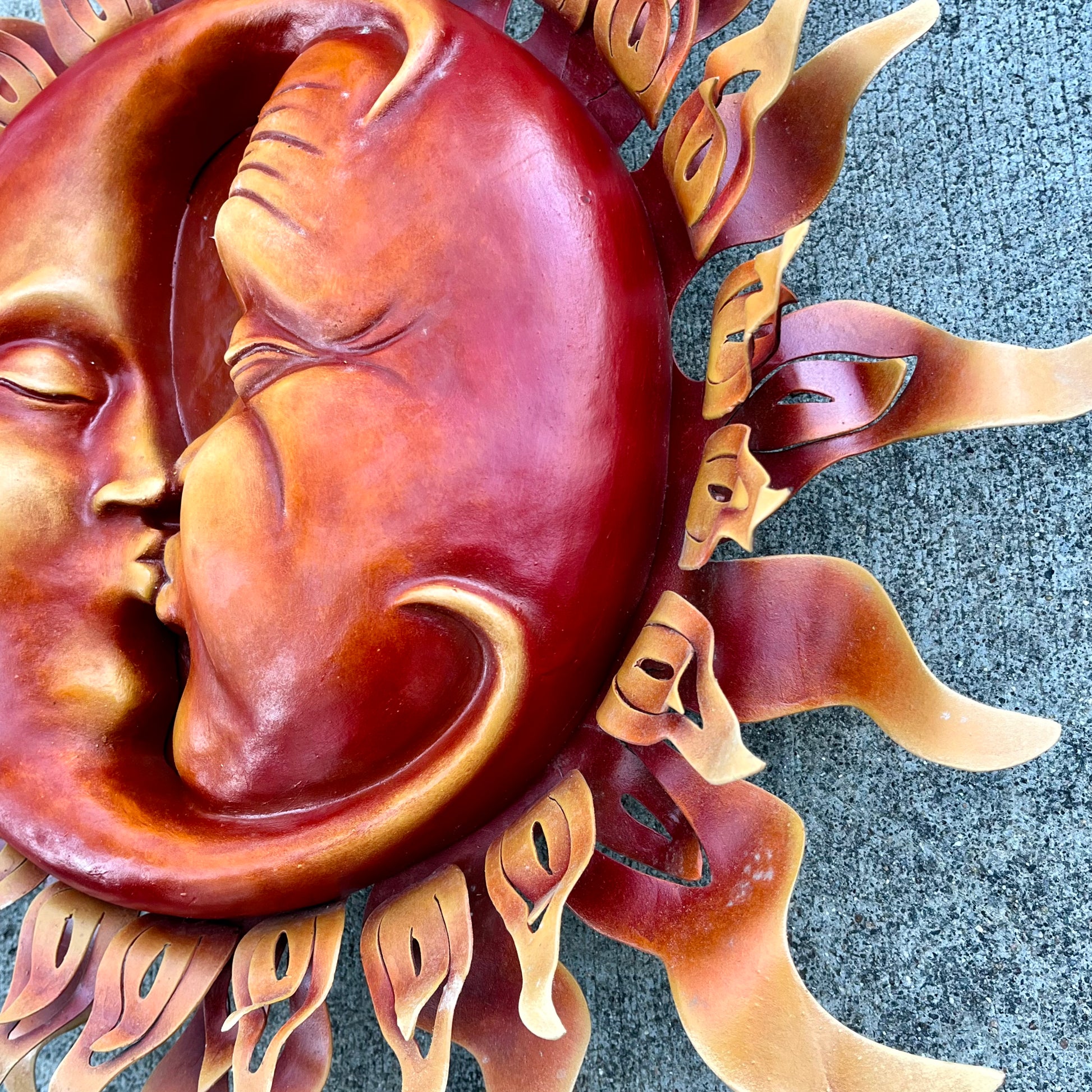 Kissing Sun and Moon Sculpture  Right Side