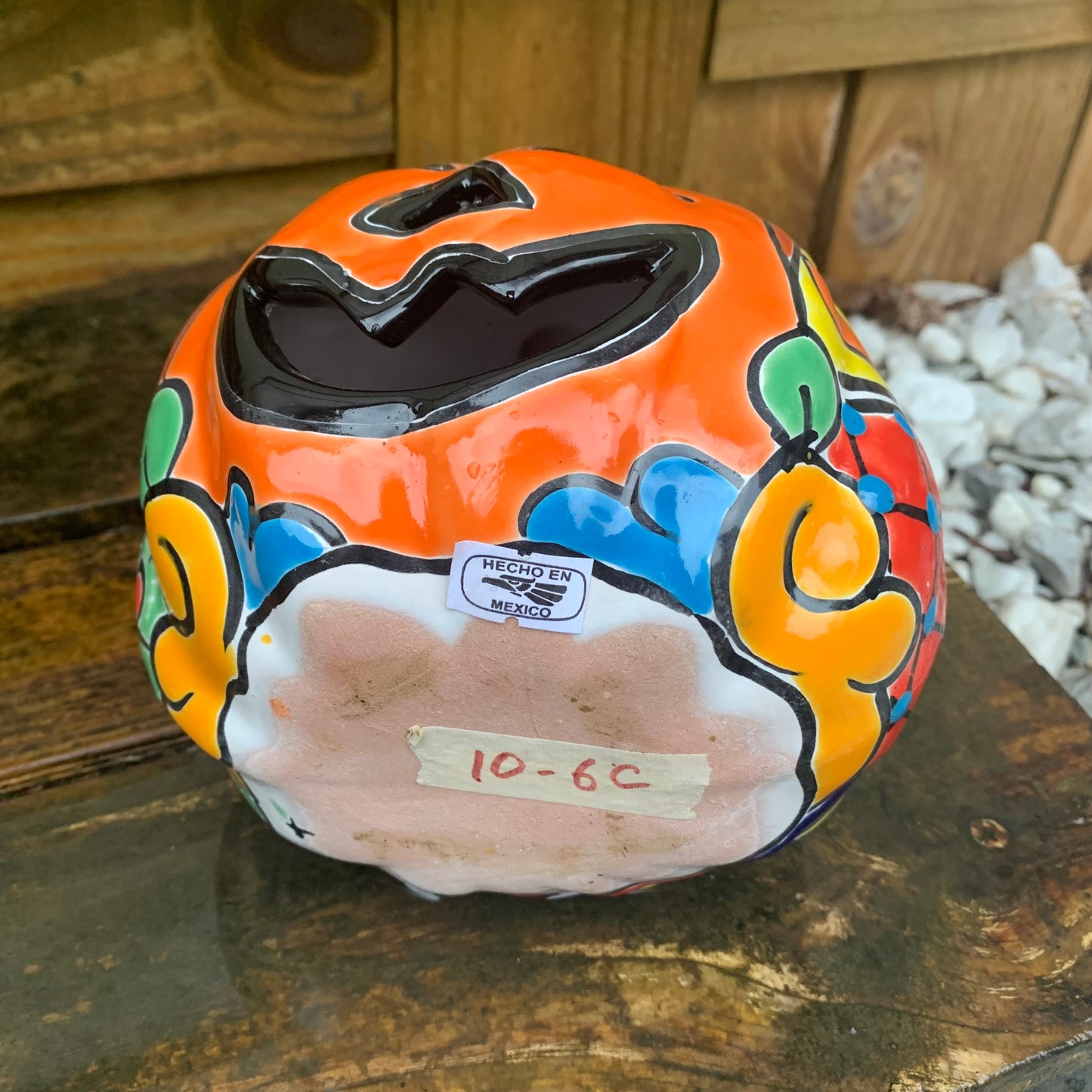 Mexican Talavera pumpkin JOL bottom