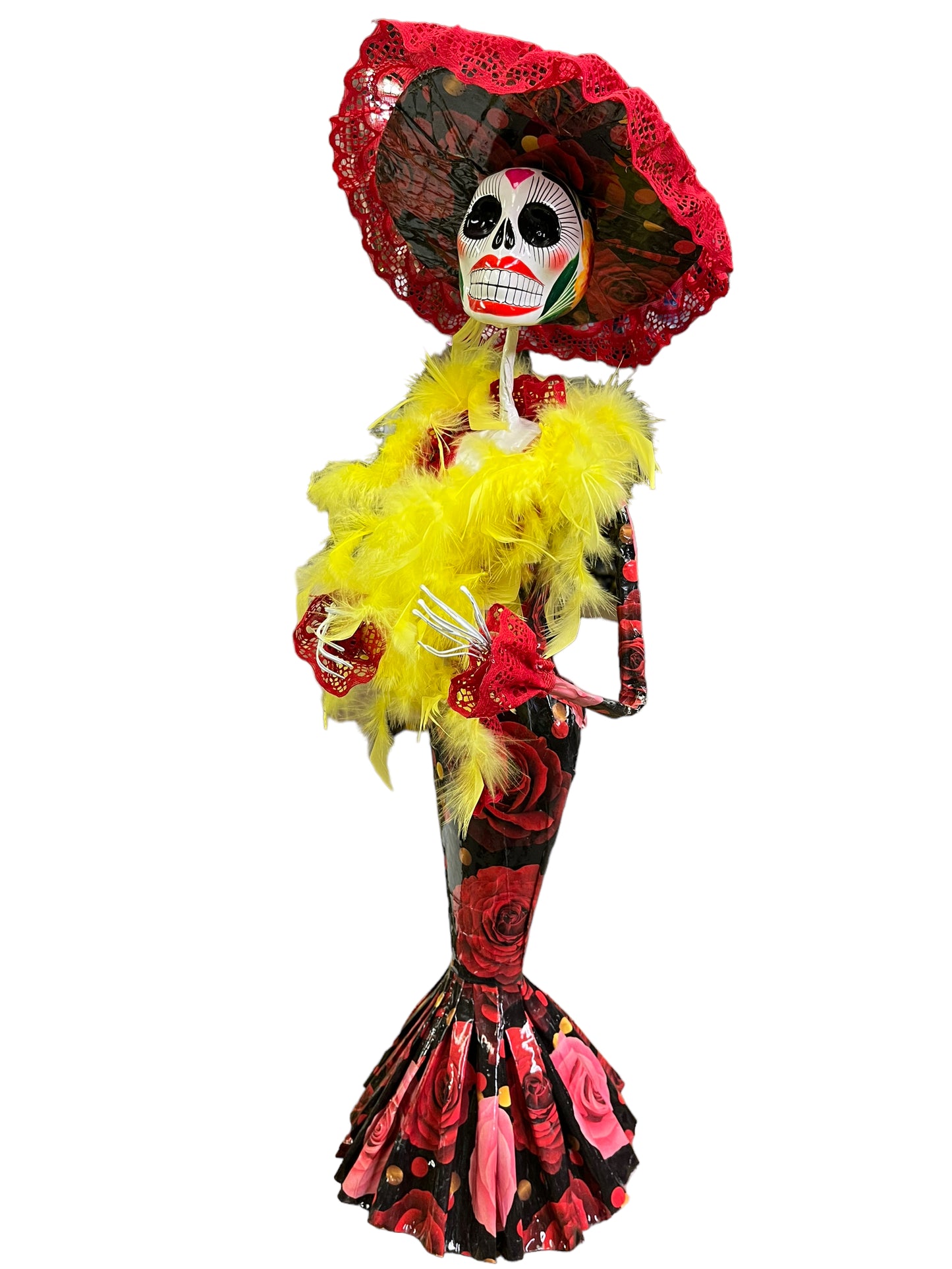 Paper Mache Mexican Catrina Doll seven