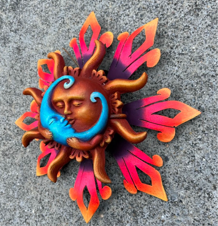 Glowing sun with blue moon Amore right side