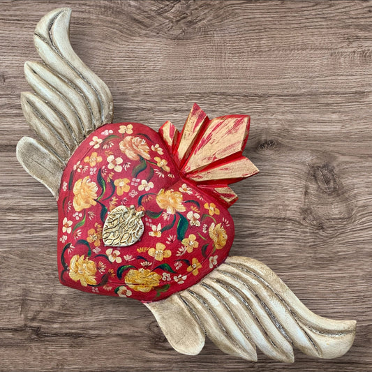 Winged Heart Decorado Oleo Grande