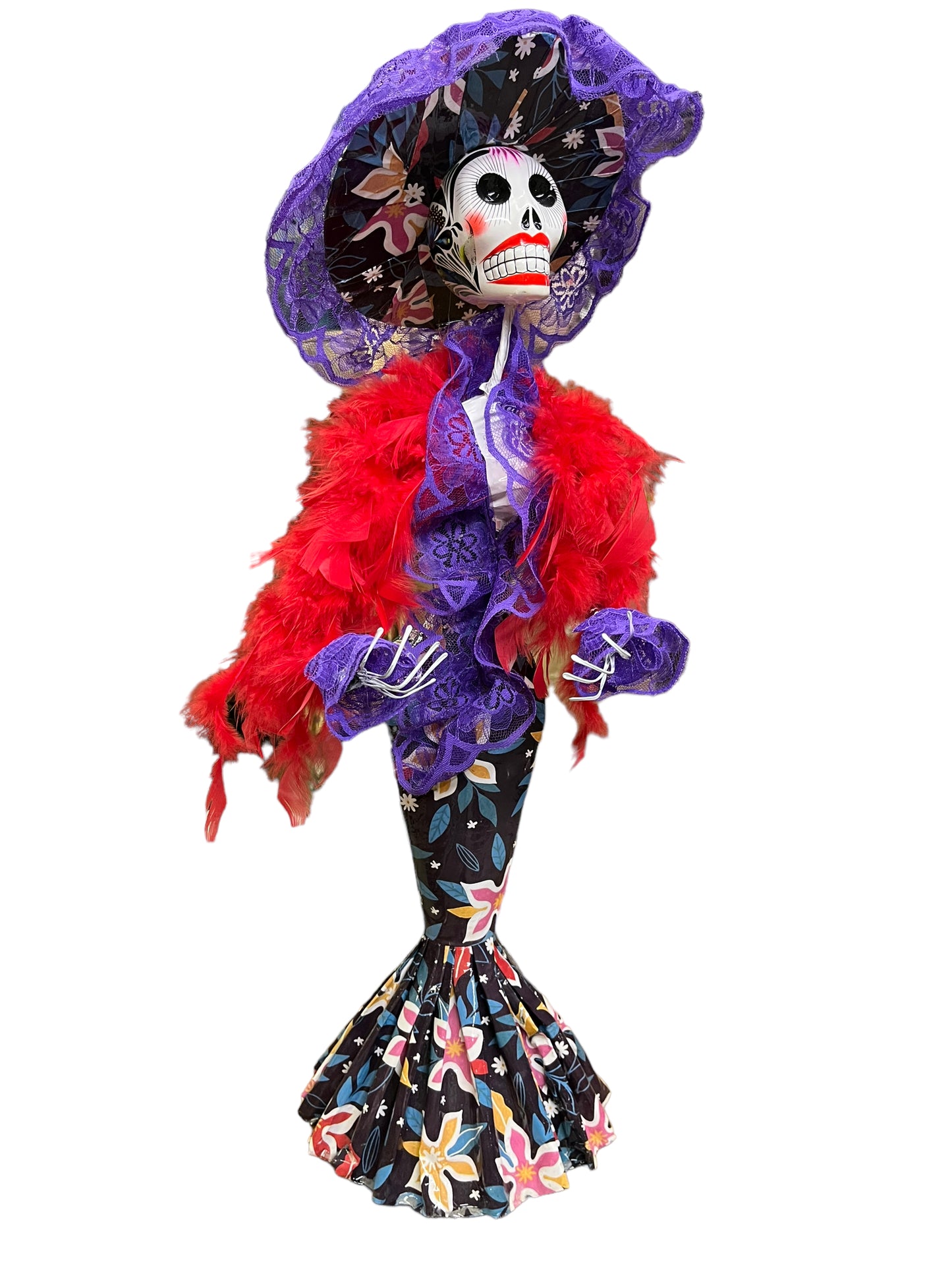Paper Mache Mexican Catrina Doll four