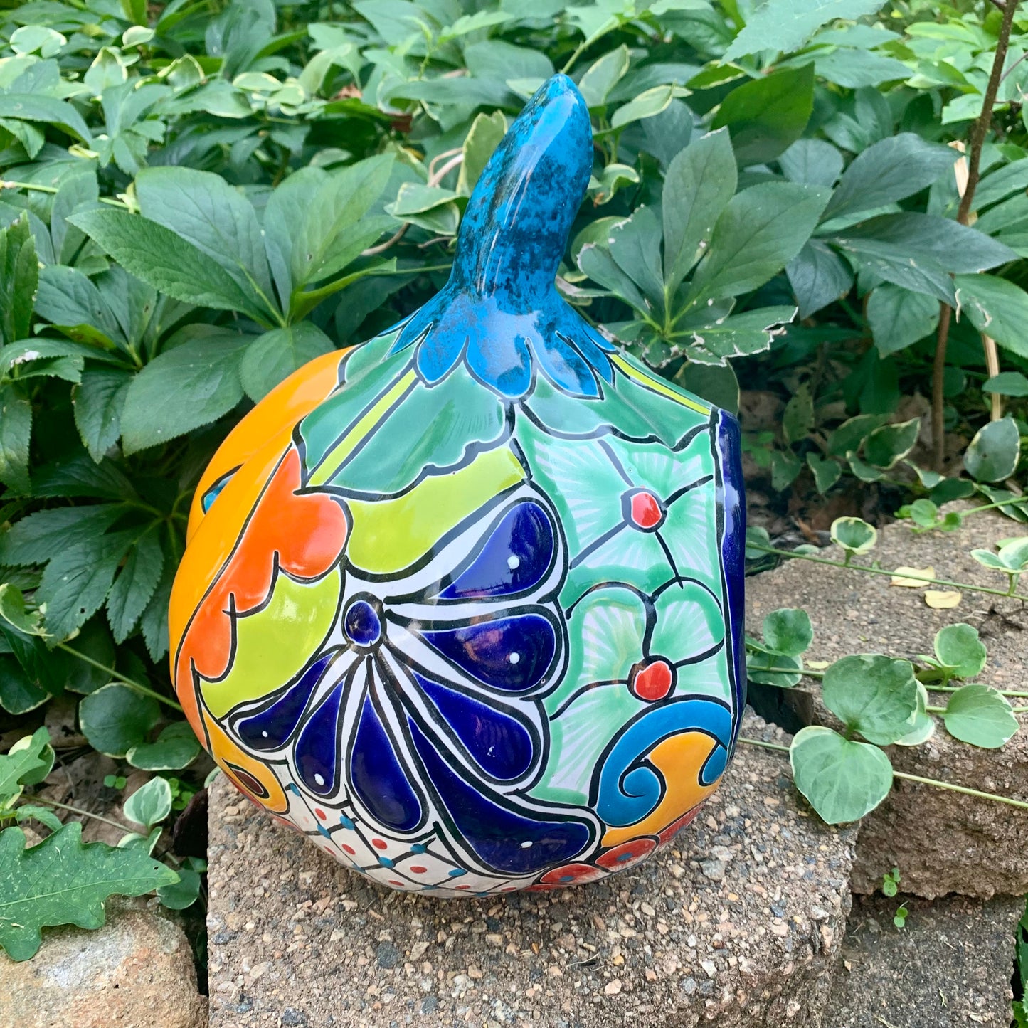 Mexican Talavera pumpkin JOL side