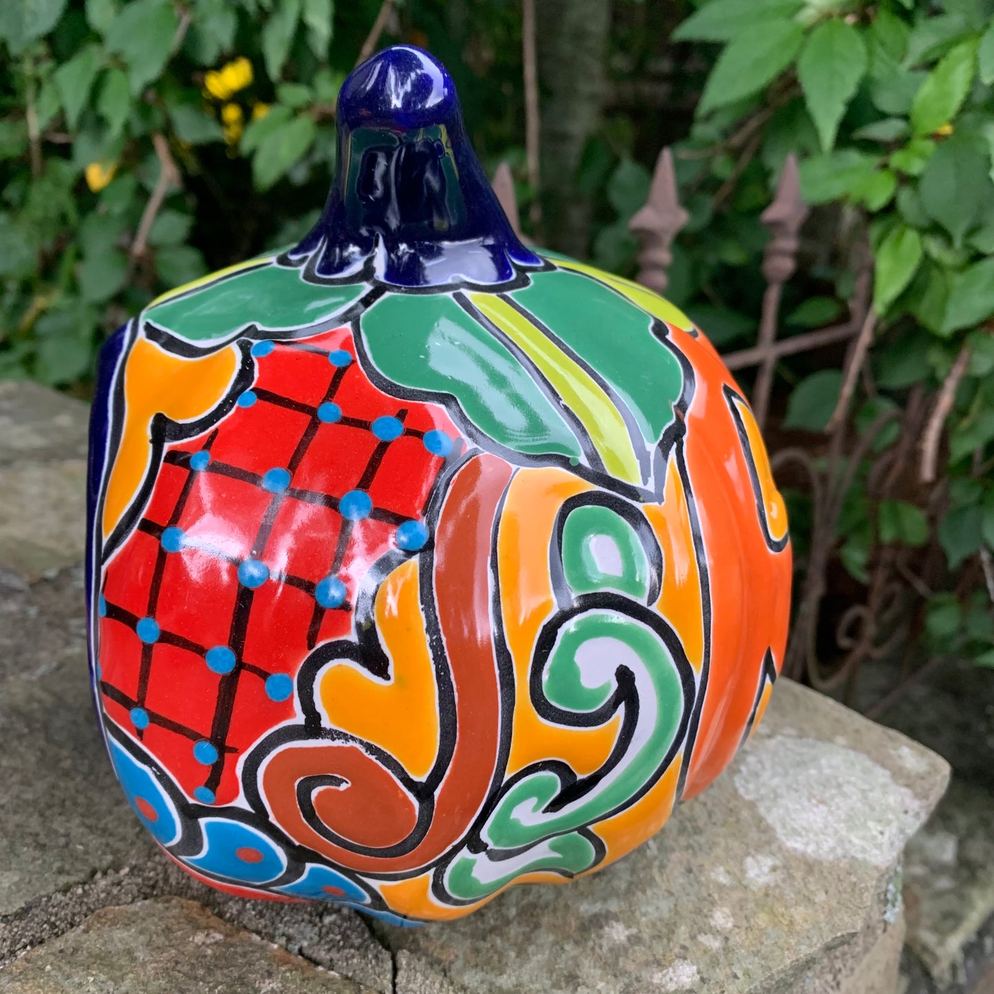 Mexican Talavera pumpkin JOL Calabaza Side two