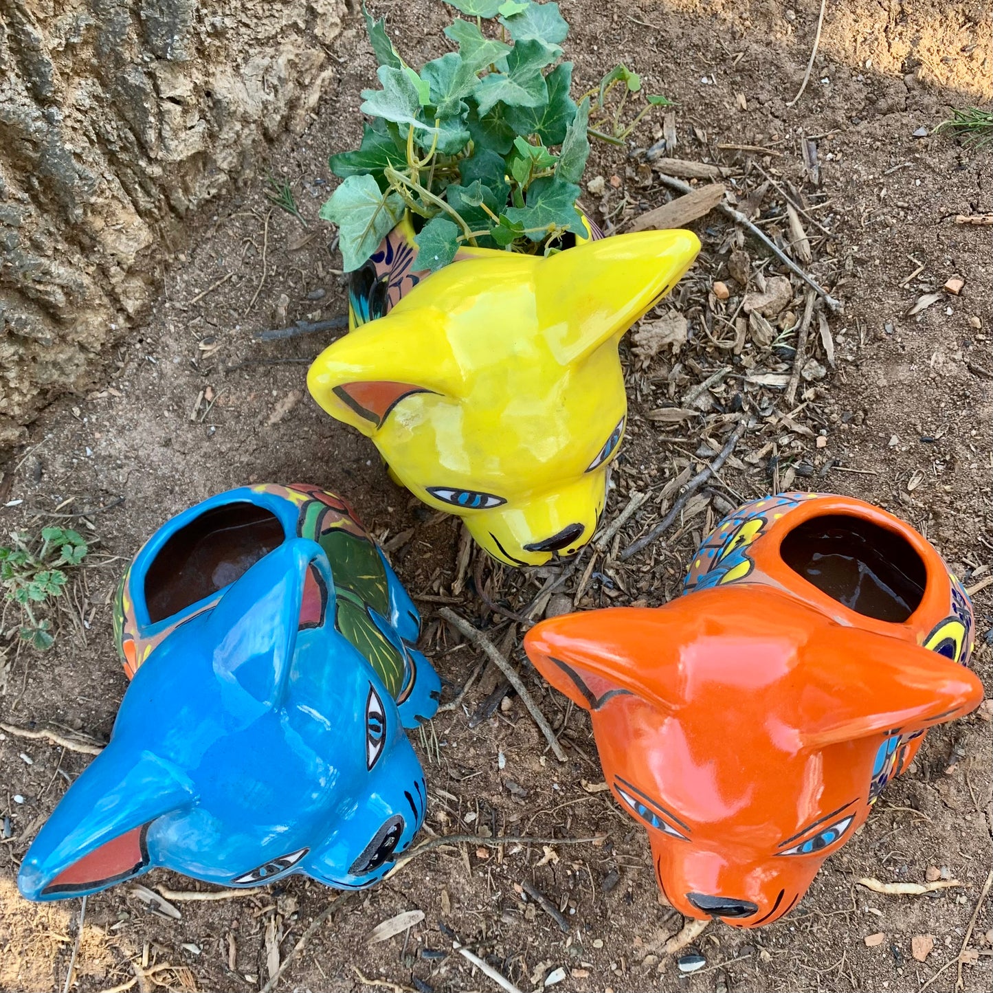Mexican Painted Puppy Dog Planter