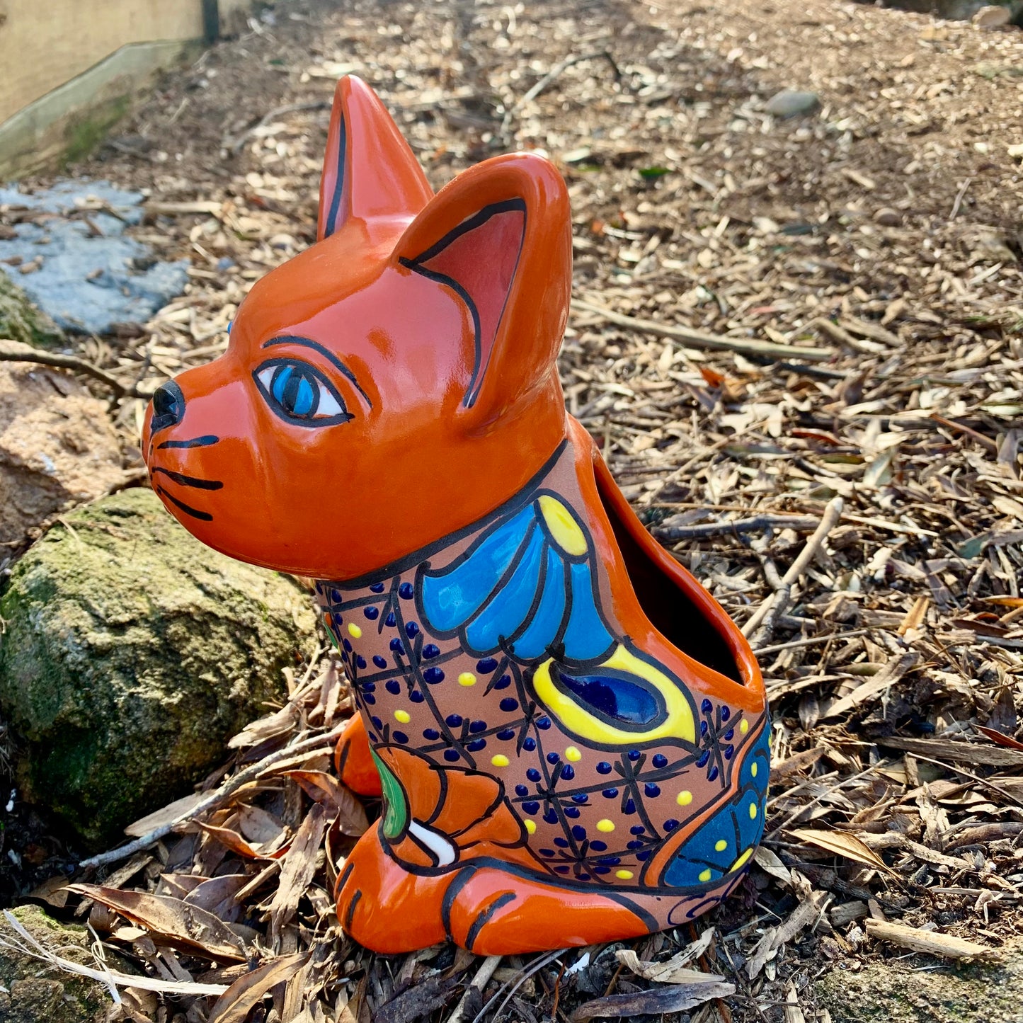 Mexican Painted Puppy Dog Planter