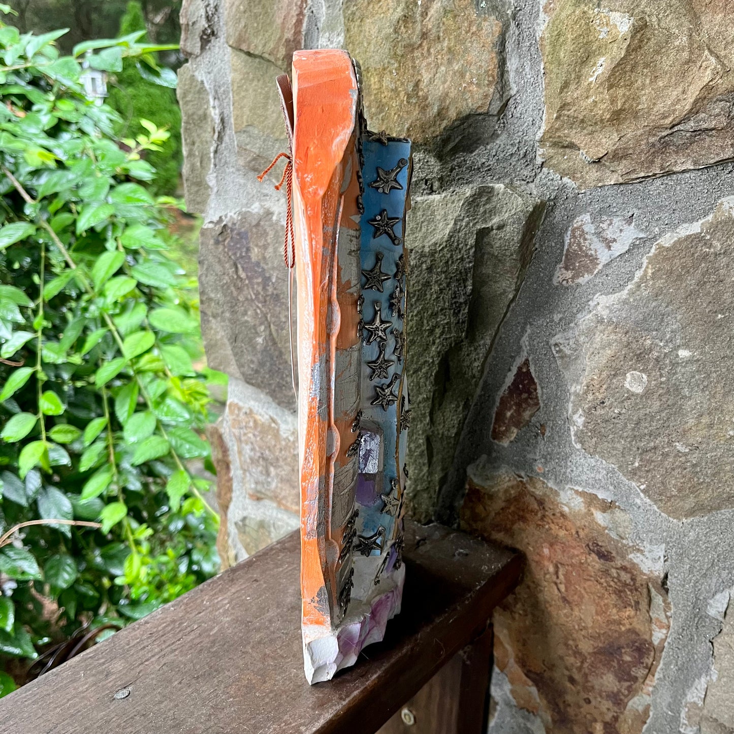 Mexican Milagros Guadalupe with Halo side