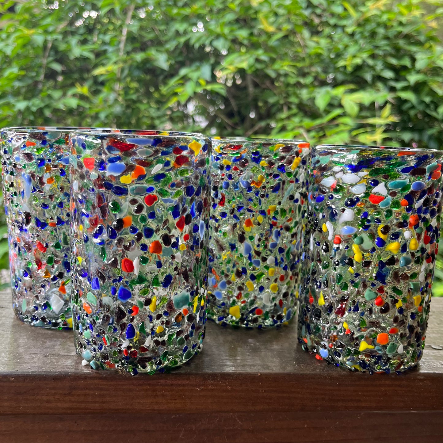Hand Blown Confetti Drinking Glasses