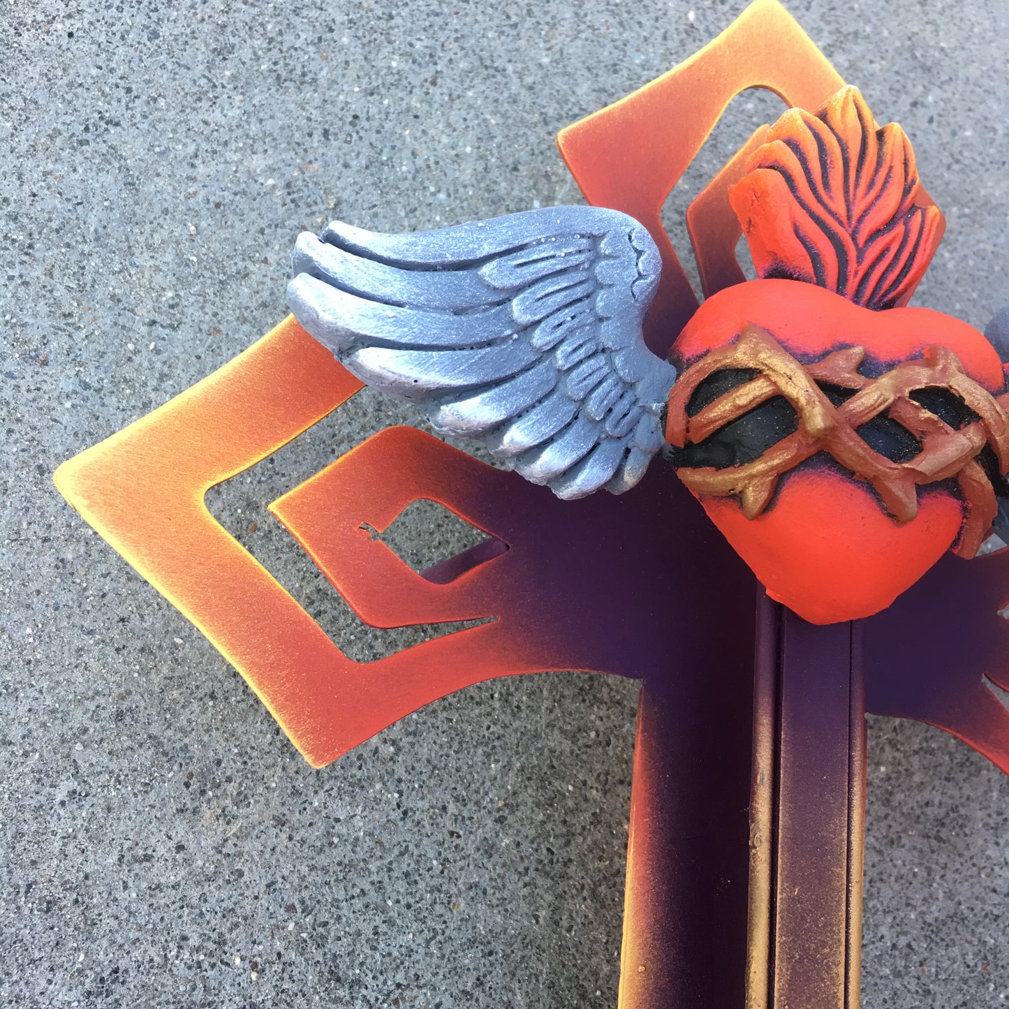 Winged Sacred Heart Cross