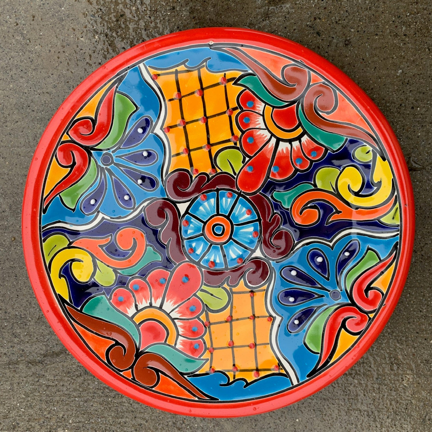talavera red large plate platter