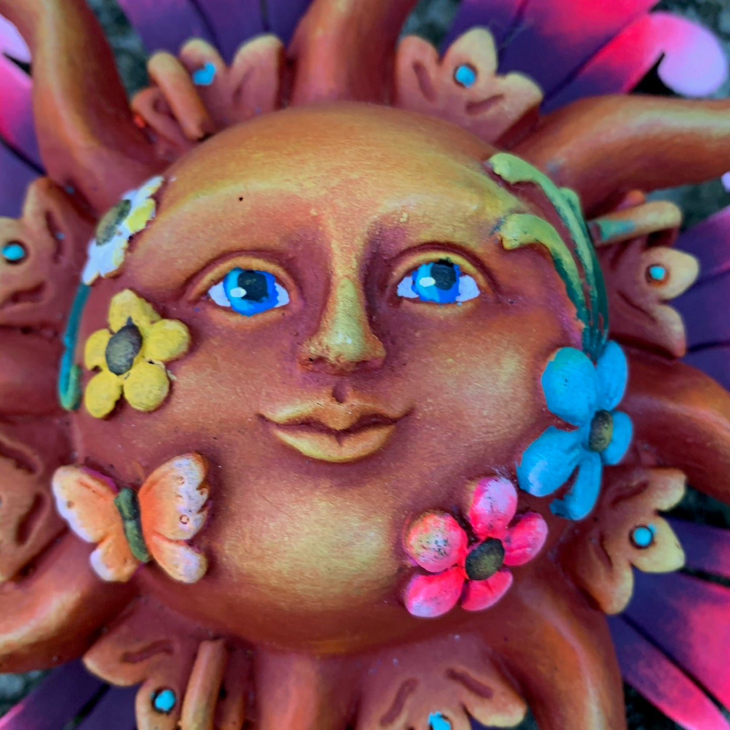 Sunface with flowers