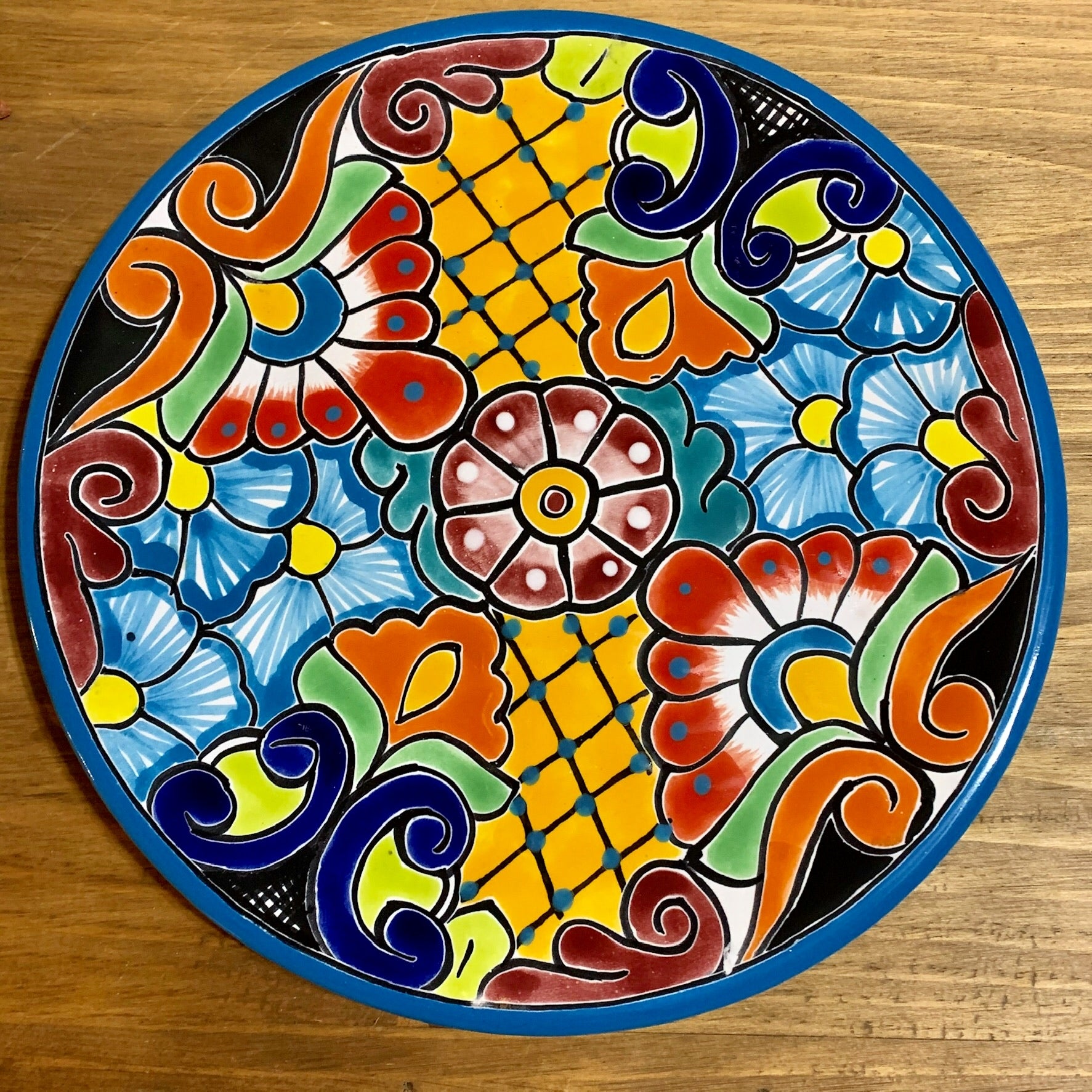 talavera turquoise large plate platter