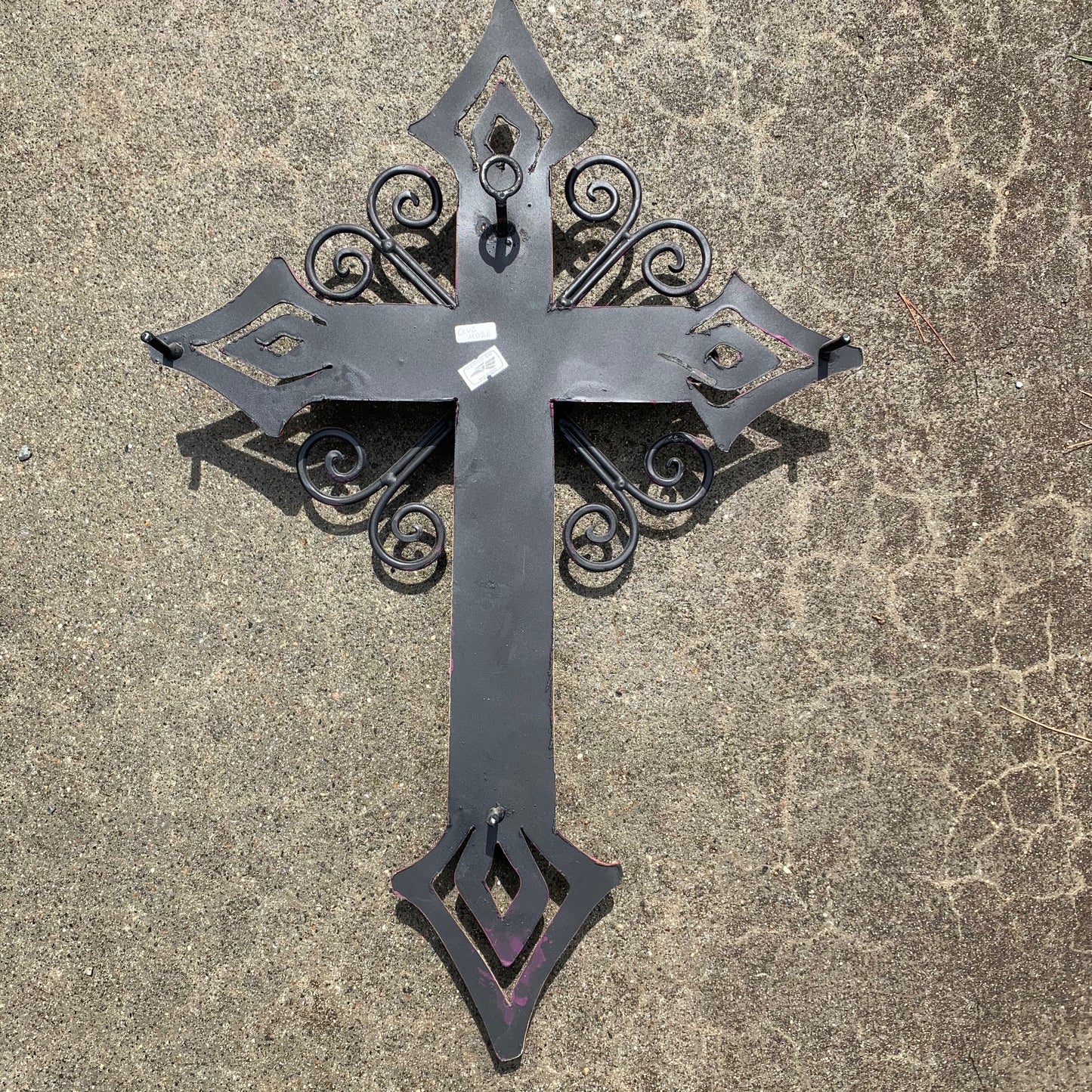 Metal Cross with Blue Medallion