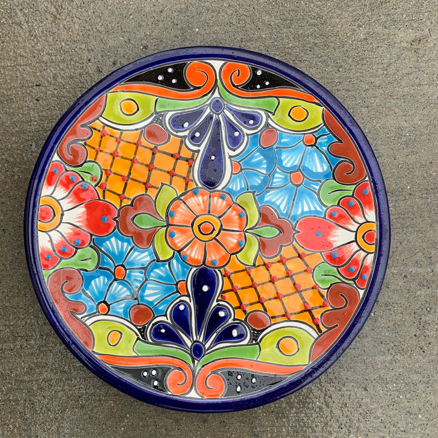 talavera blue large plate platter