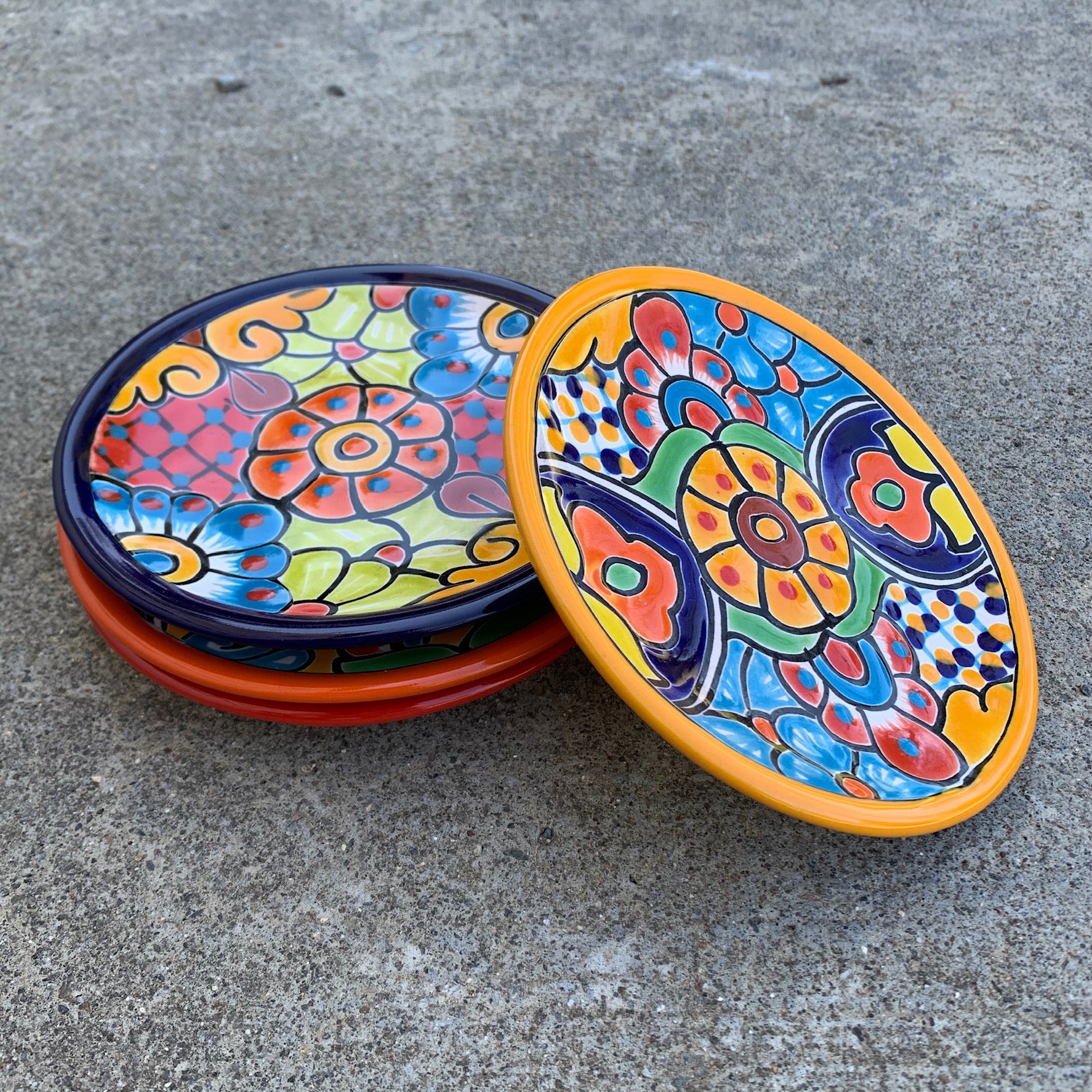 Mexican Talavera Dessert Plates - Mexican Pottery Dish Art