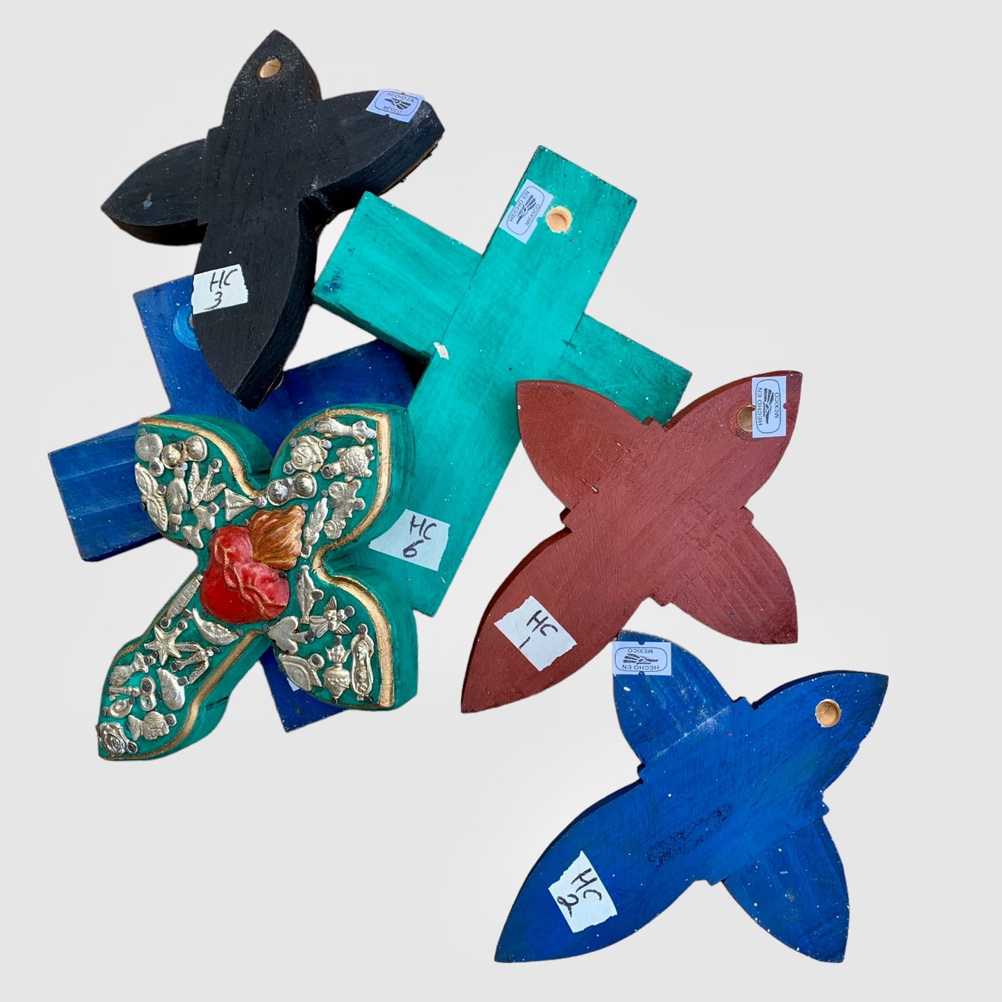 Milagros Wood Sacred Heart Cross