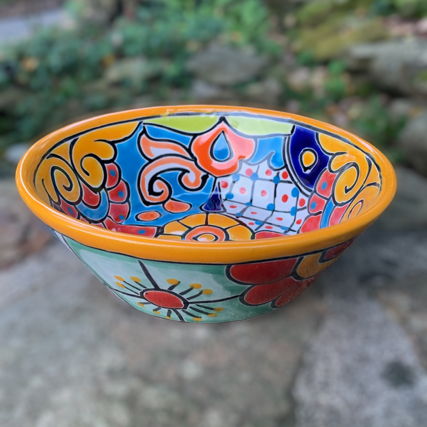 Talavera pazole soup bowls yellow
