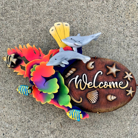 Dolphin welcome sign plaque