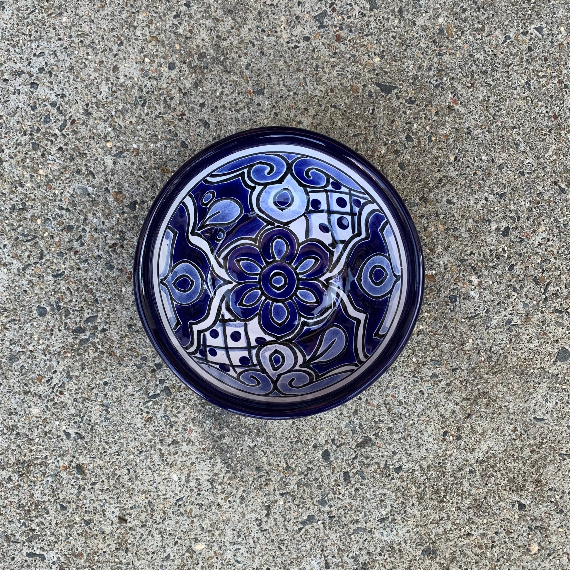 talavera blue white bowl