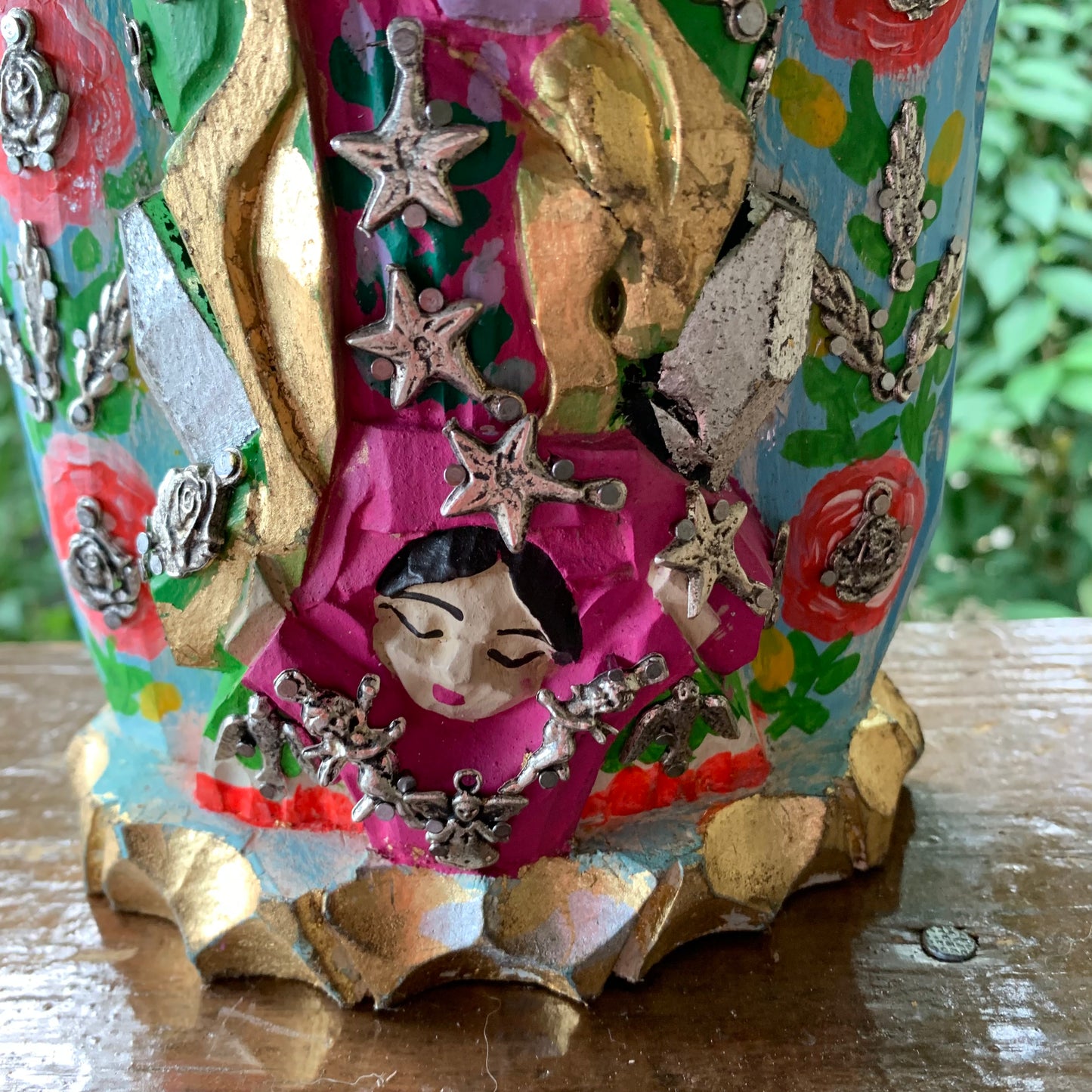 Mexican milagros Guadalupe with halo Milagro charms