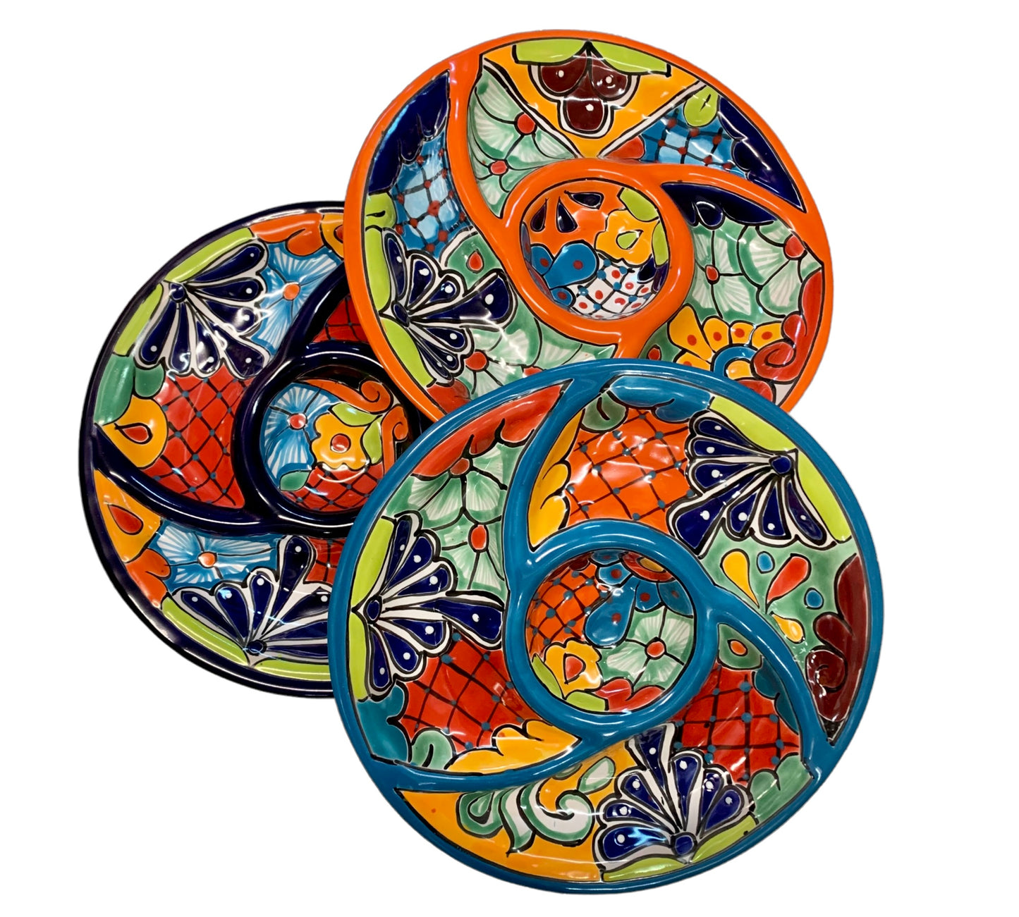 Talavera Pinwheel Chip and Dip Tray