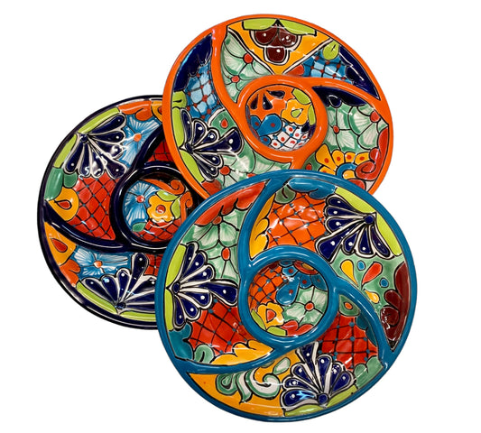 Talavera Pinwheel Chip and Dip Tray
