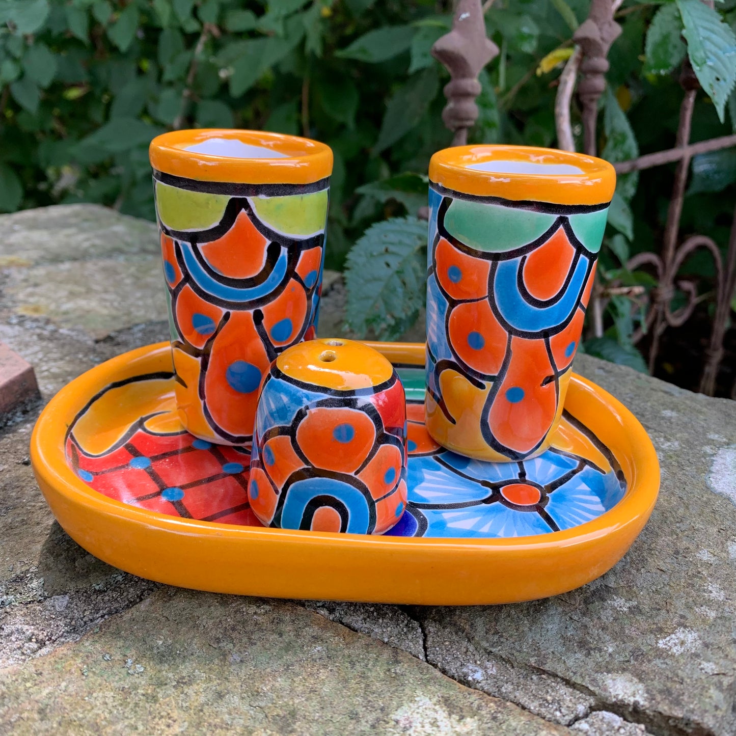 Talavera Tequila Shot Set