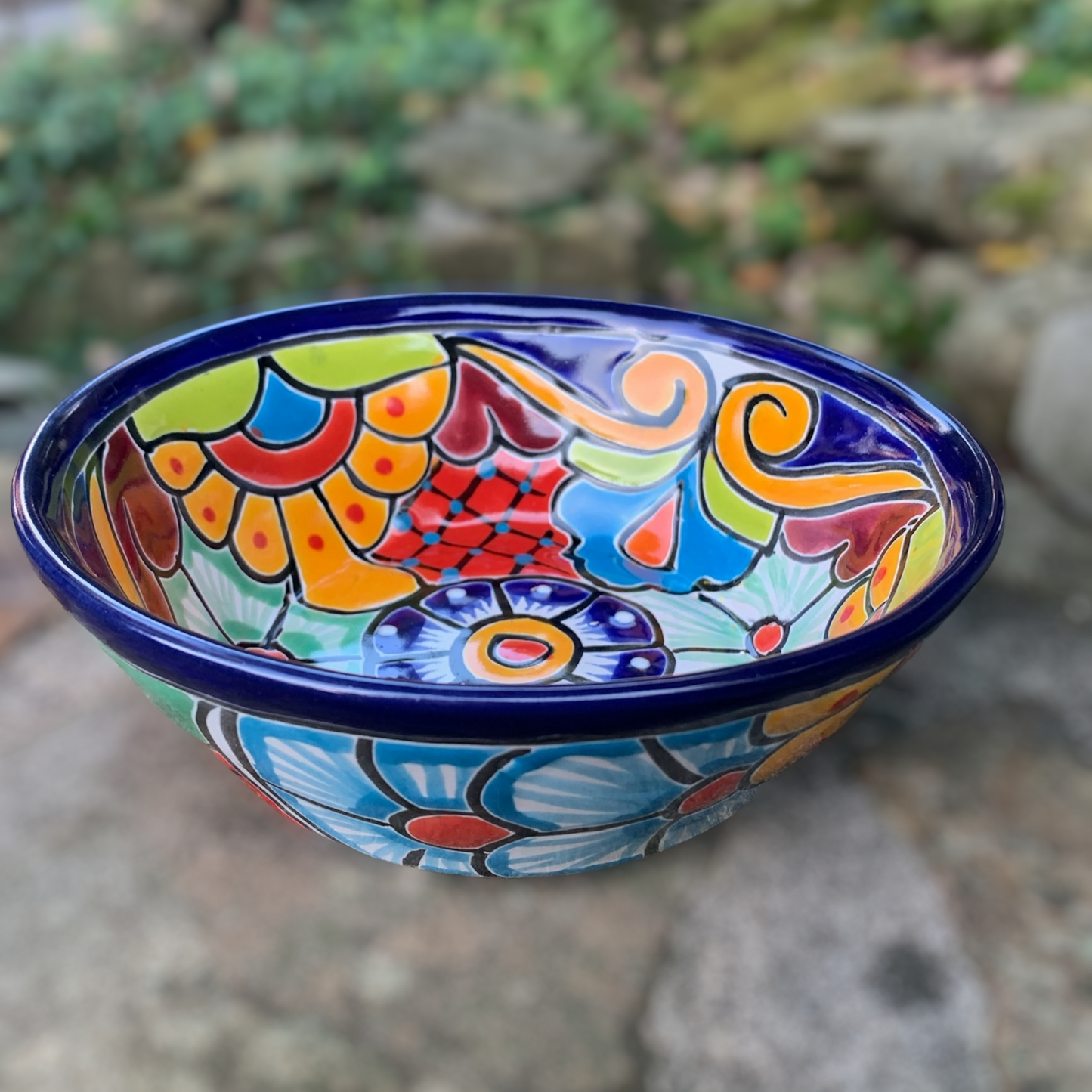 Talavera pazole soup bowls blue