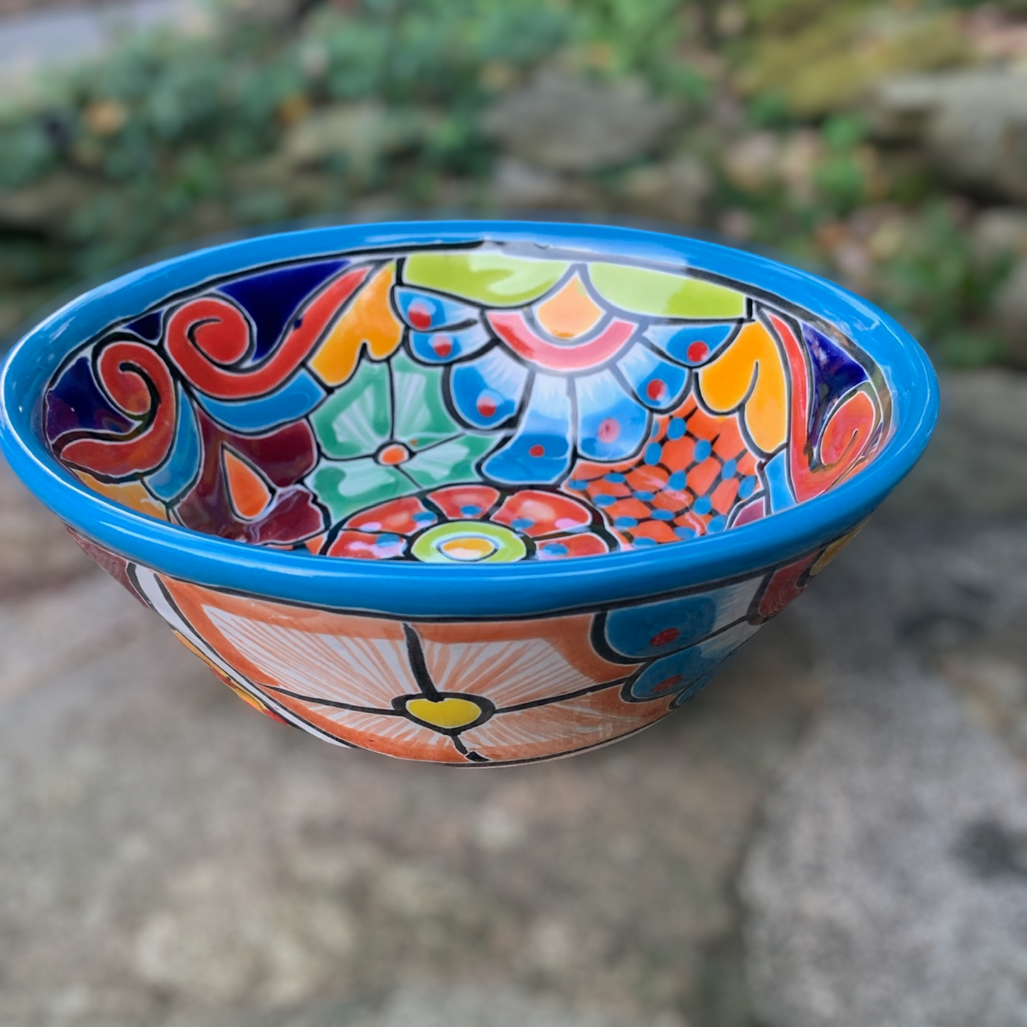 Talavera pazole soup bowls turquoise