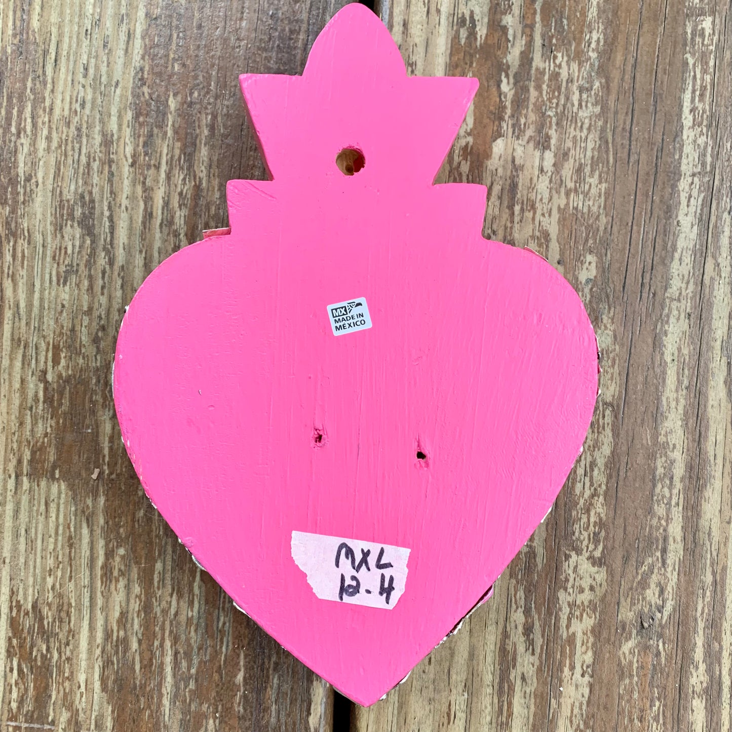 Mexican Milagros sacred wood heart Corazon