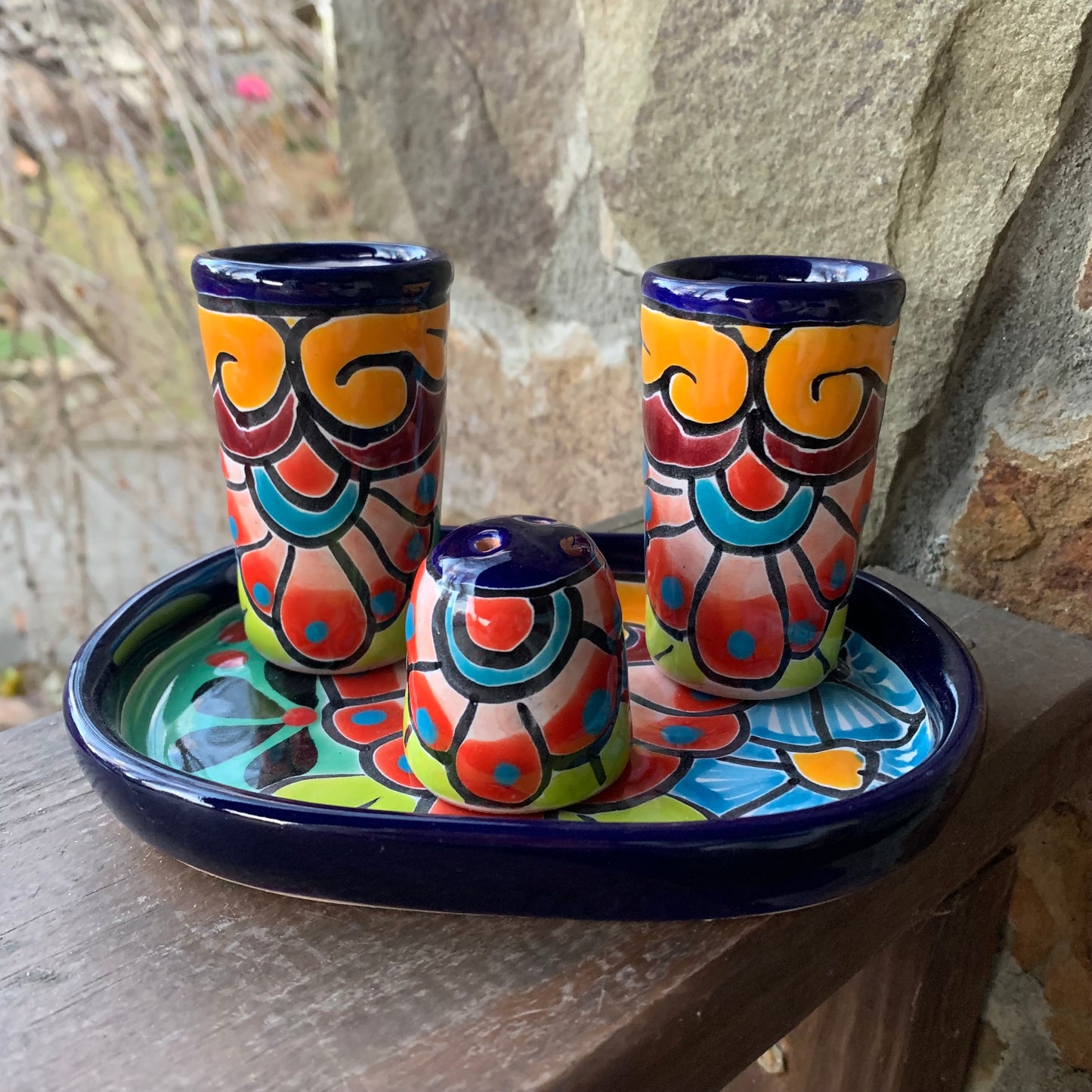 tequila shot set with salt