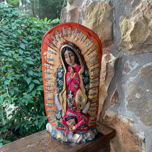 Mexican milagros Guadalupe with halo Milagro charms