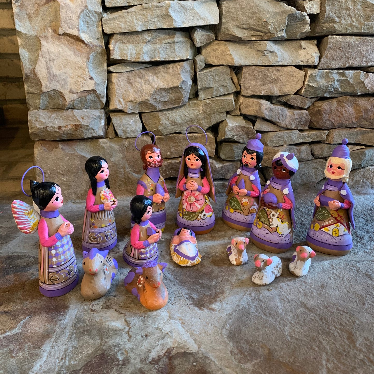 nativity folk art set