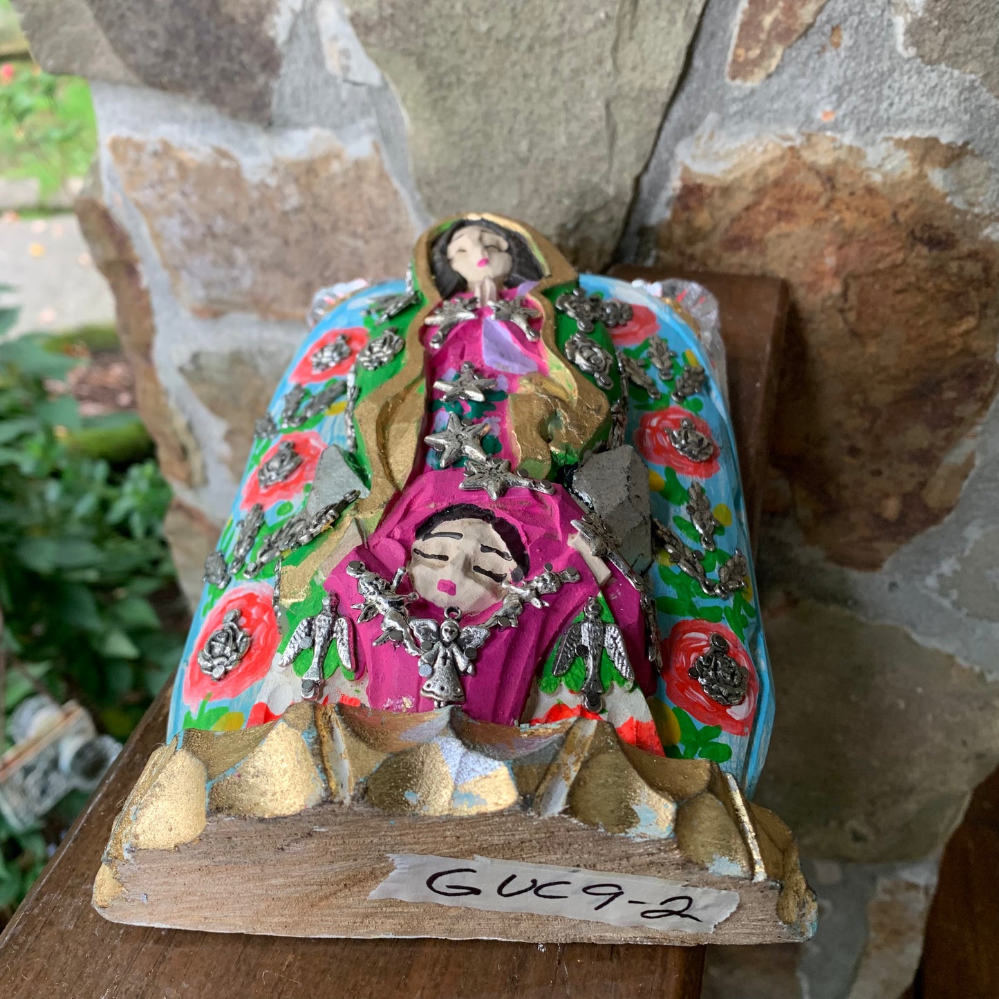 Mexican milagros Guadalupe with halo Milagro charms