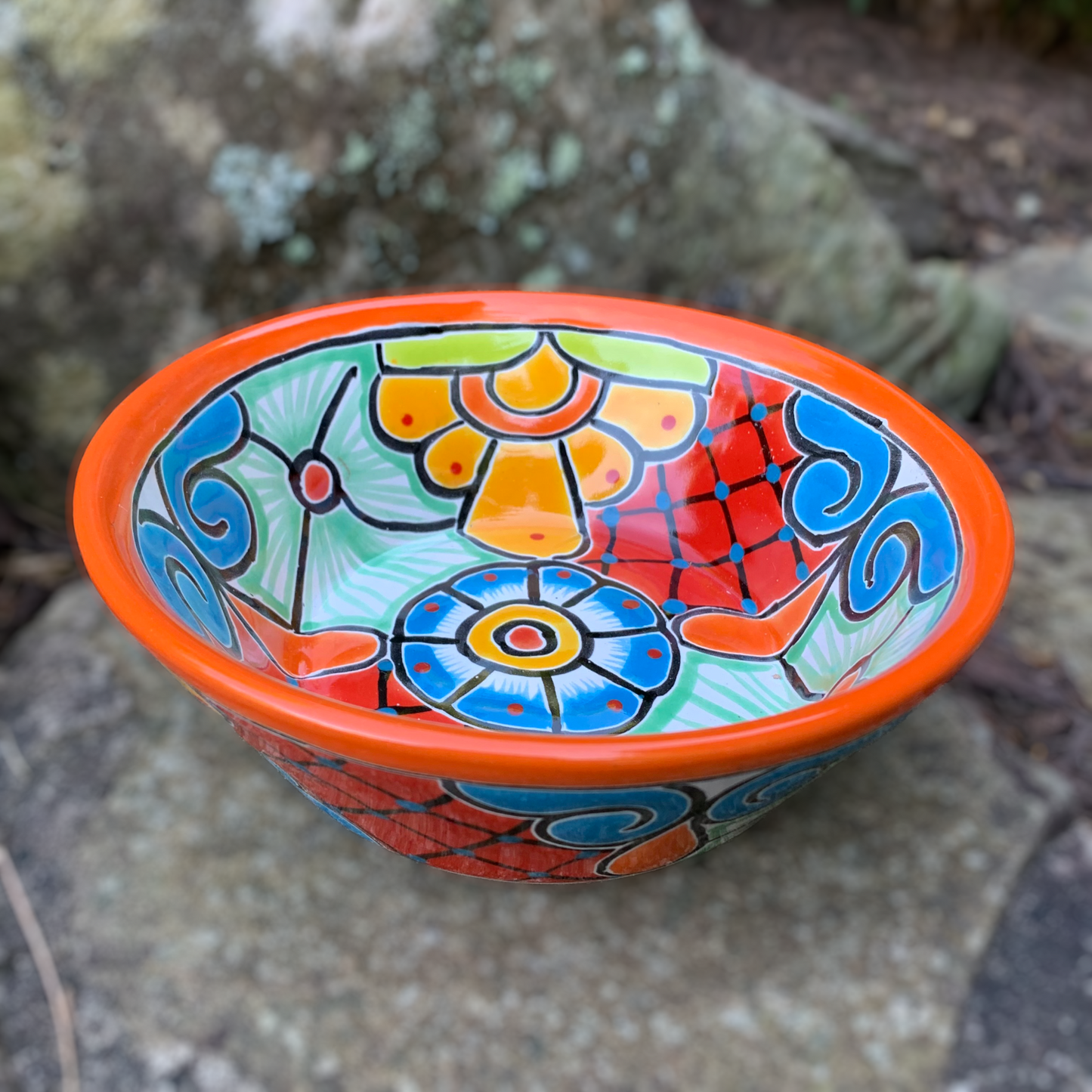 Talavera pazole soup bowls orange