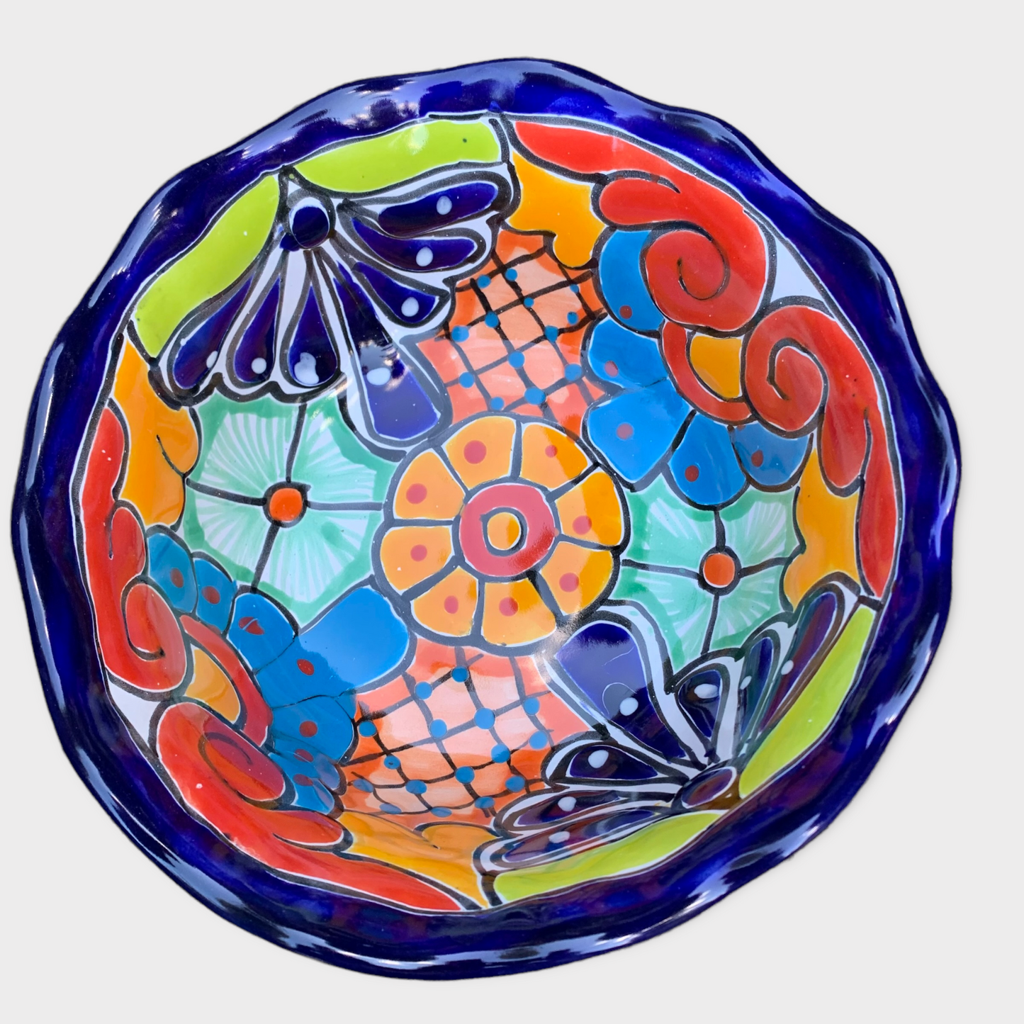 Mexican Talavera Salad Vegetable Serving Bowl