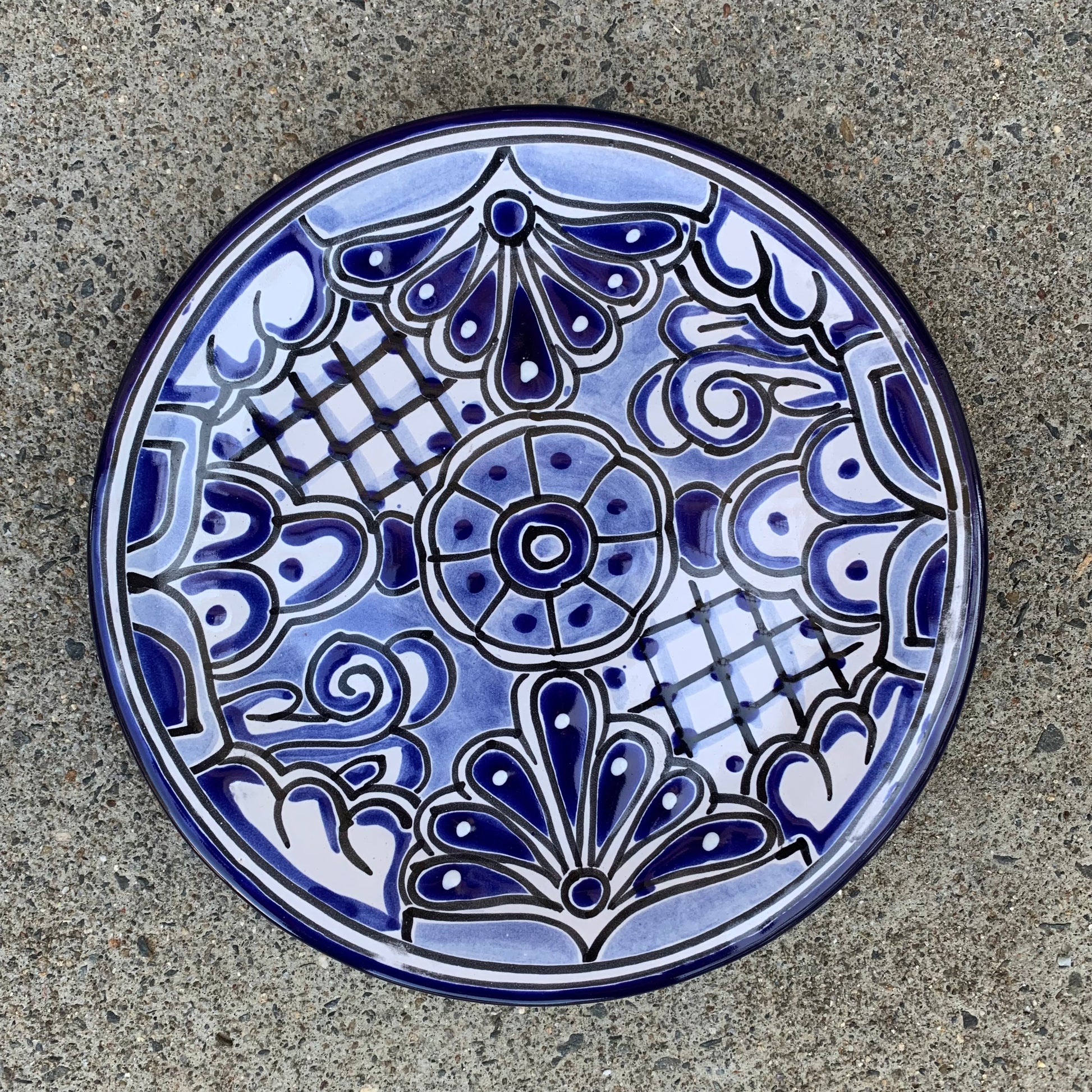 talavera blue white dinner plate