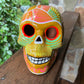 mexican sugar skull hand painted folk art front