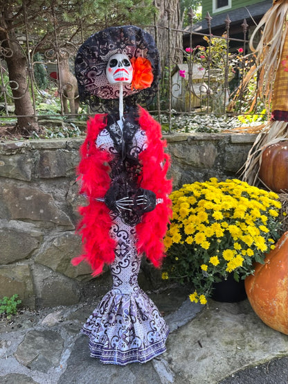 Paper Mache Mexican Catrina Doll One